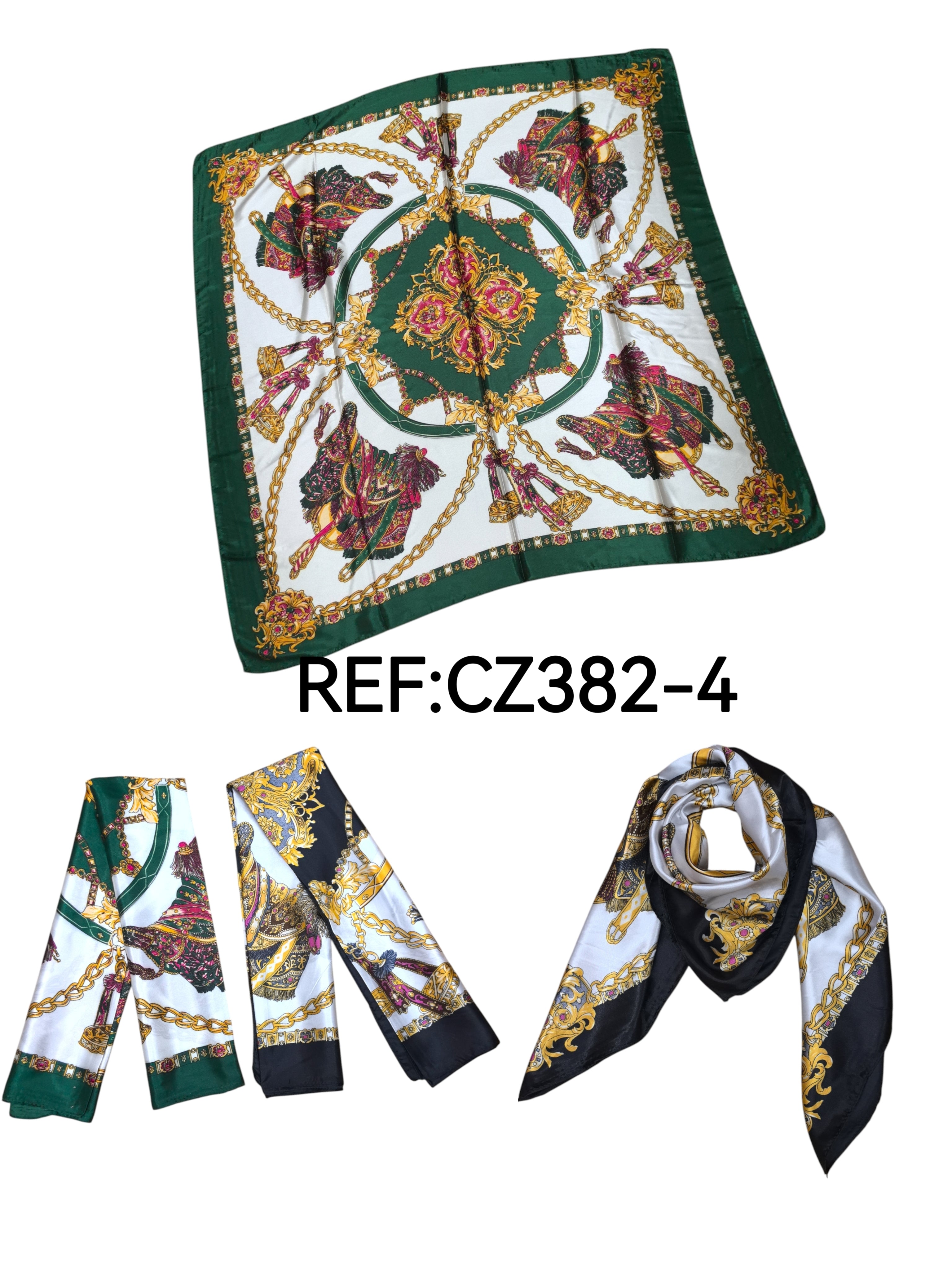 Foulard carré  90cm imprimé fantaisie (x10)#4
