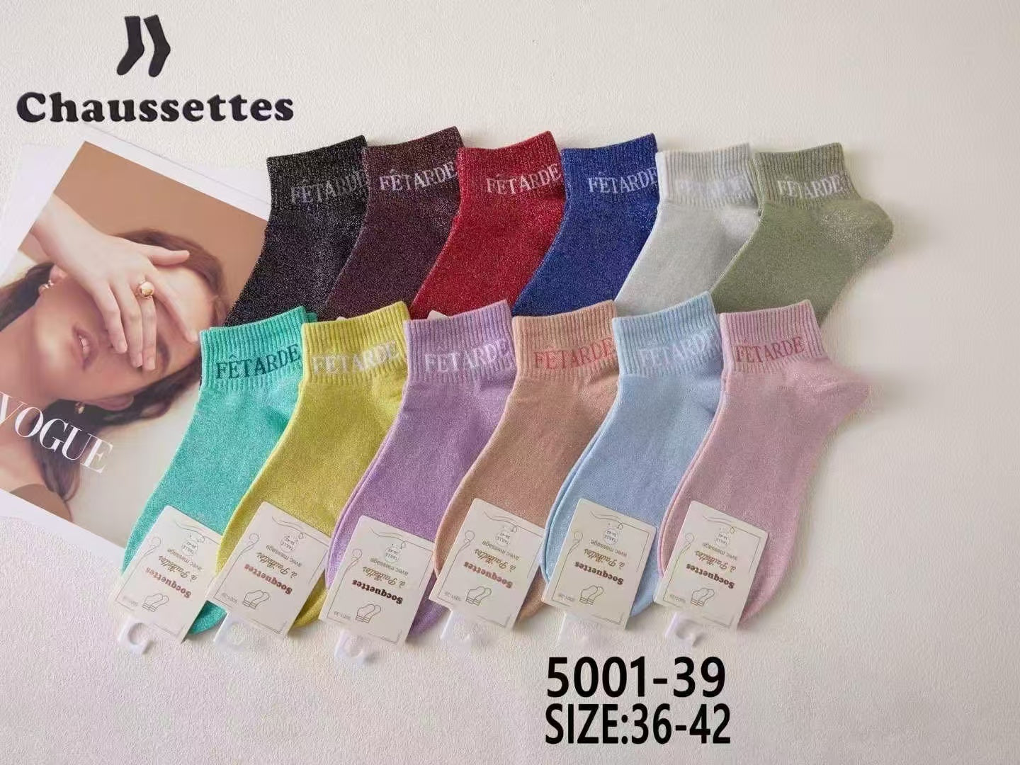 chaussette pailletee avec message(×12)#39