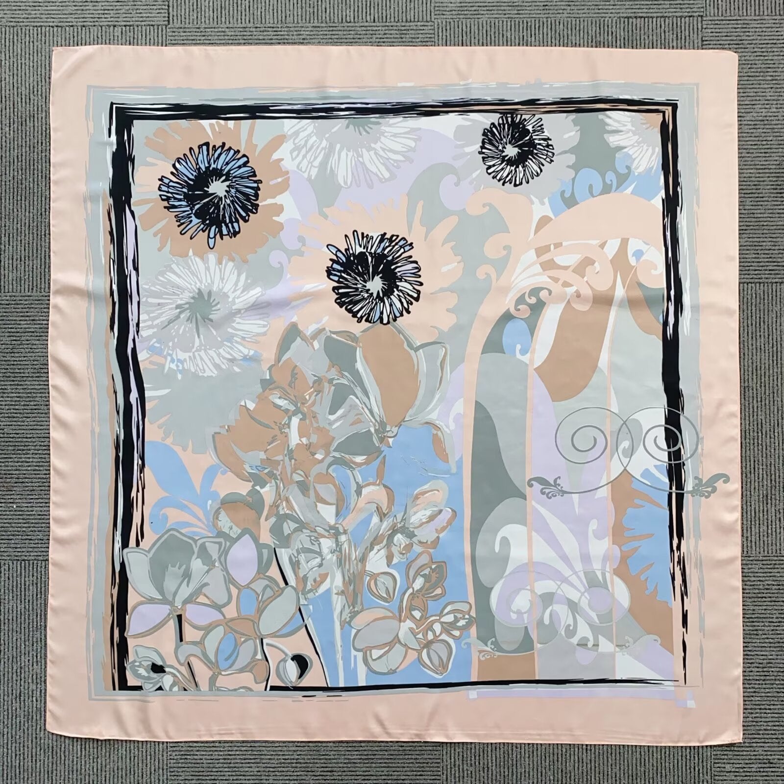 Foulard Carré touche soie  130×130cm (x6)#31