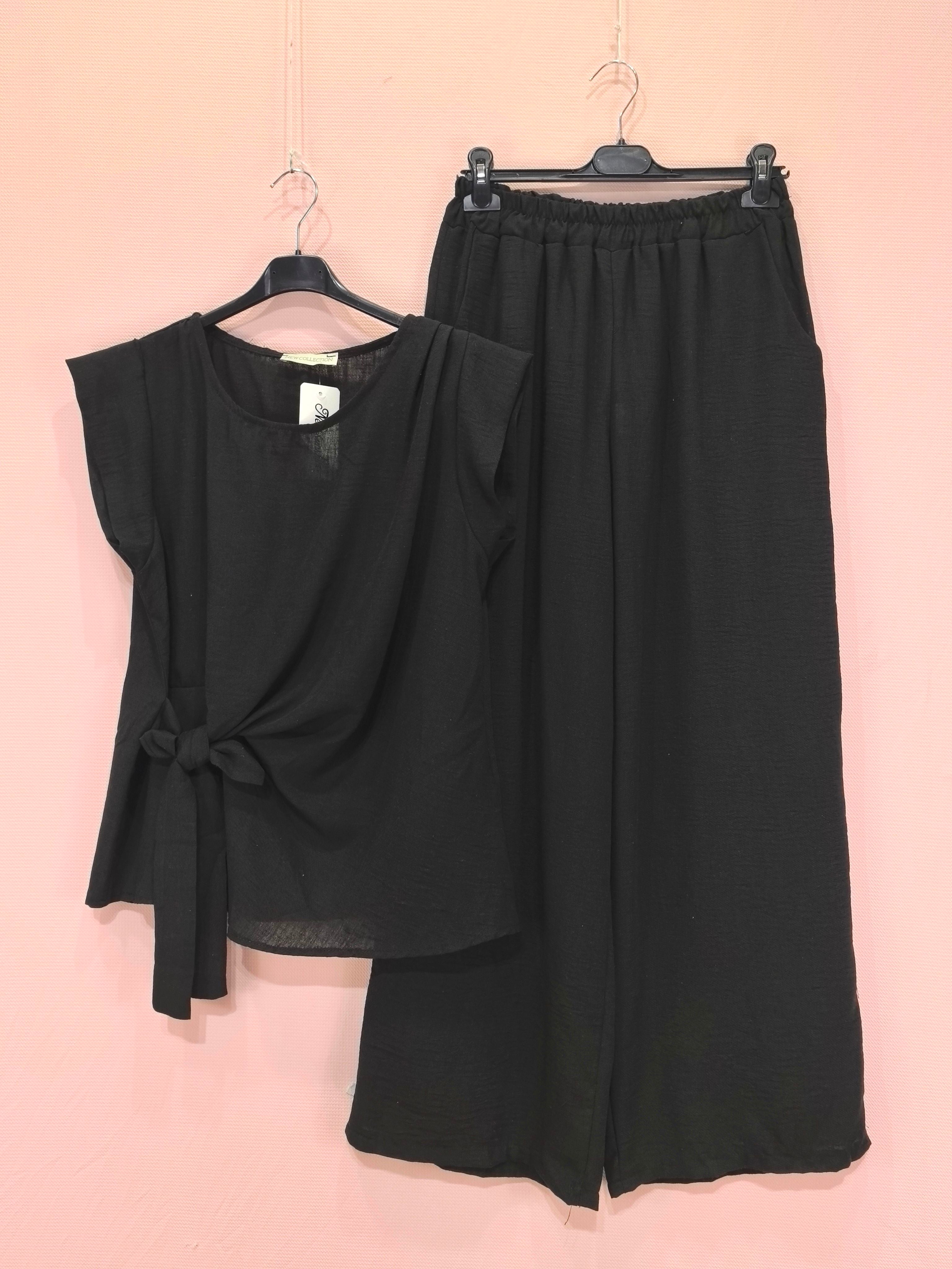 Ensemble Pantalon Large Et Haut Noué （X5）