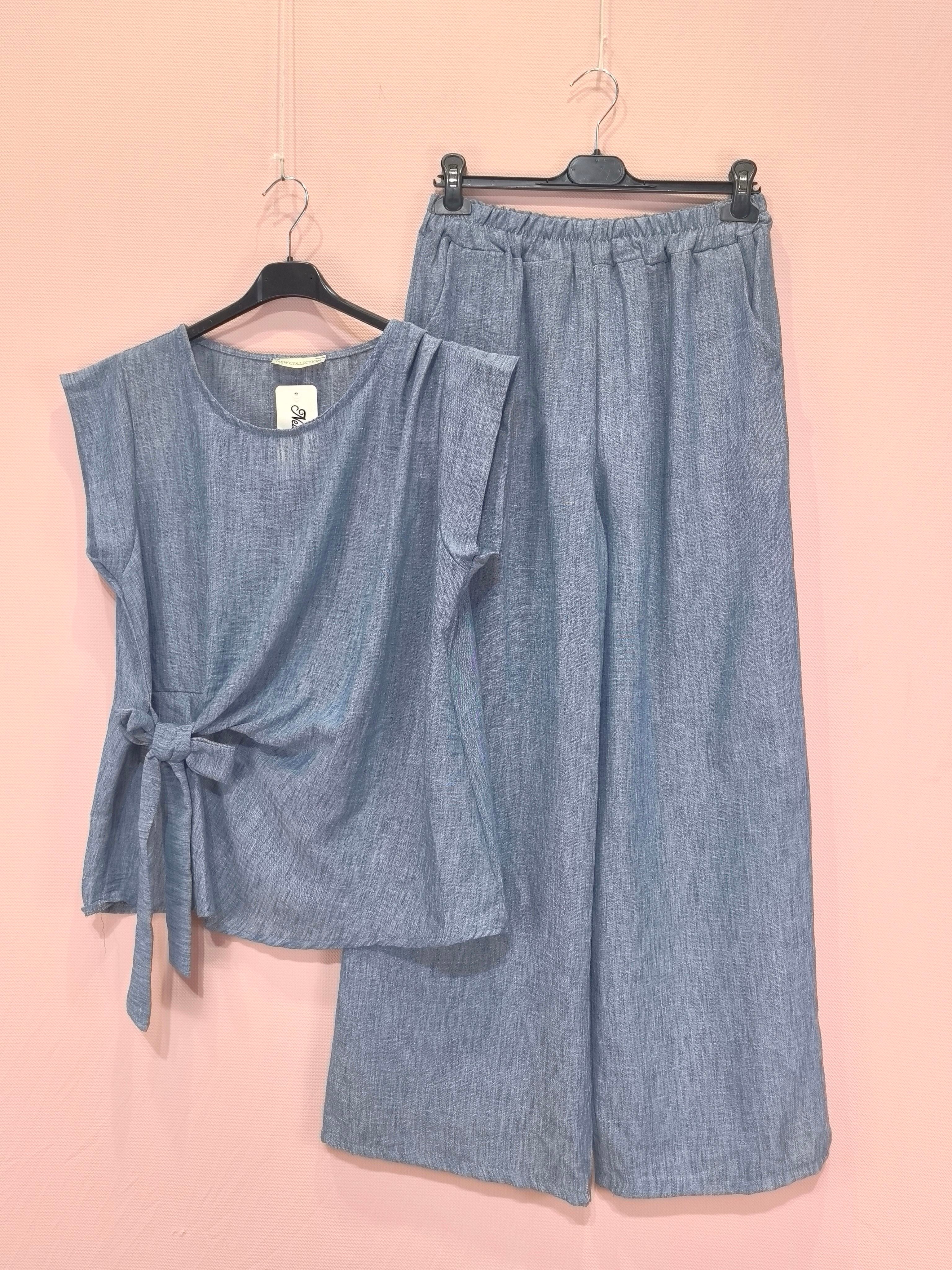 Ensemble Pantalon Large Et Haut Noué （X5）