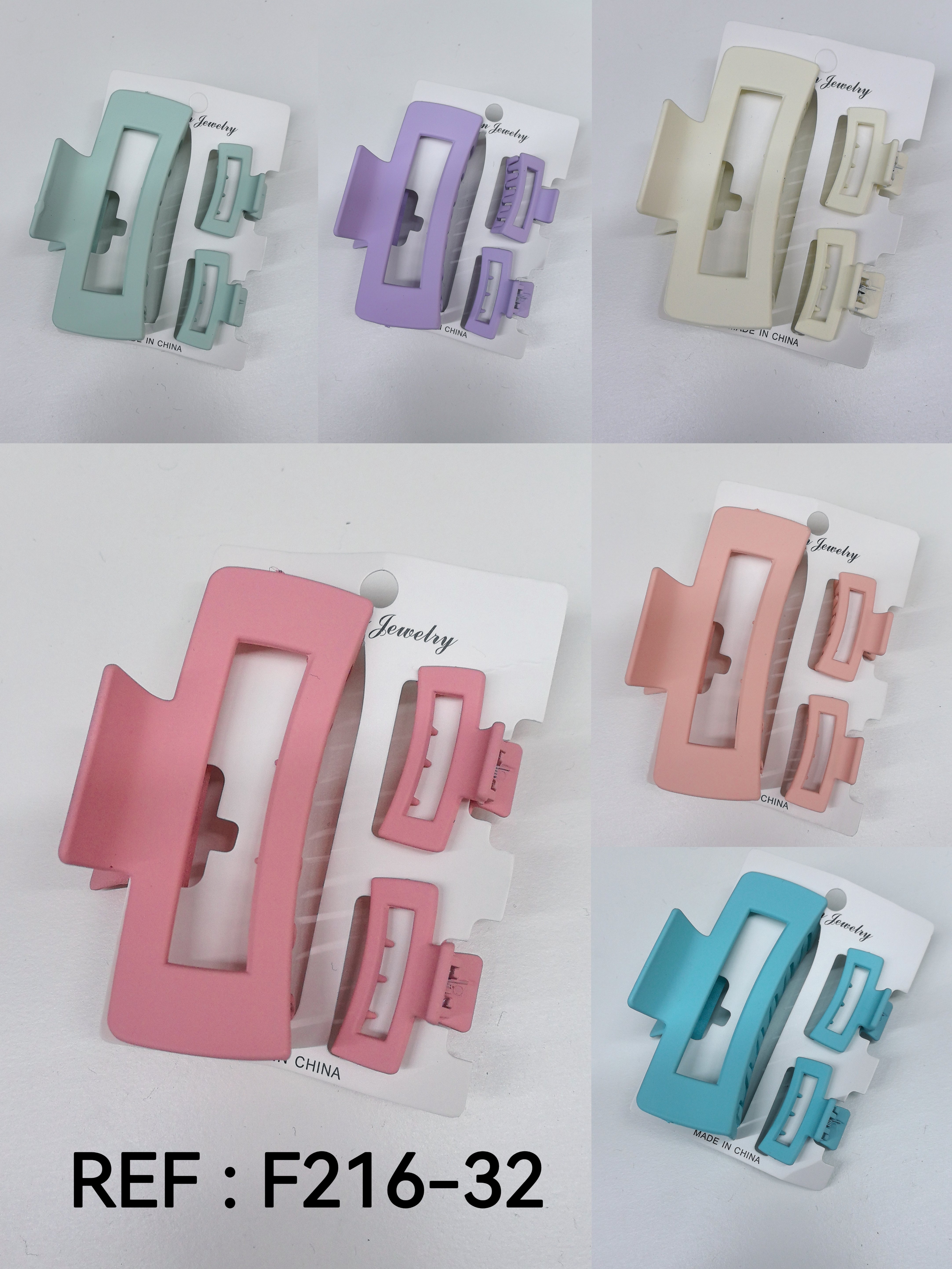 Lot de 3 Pinces à Cheveux Carrées(×12)