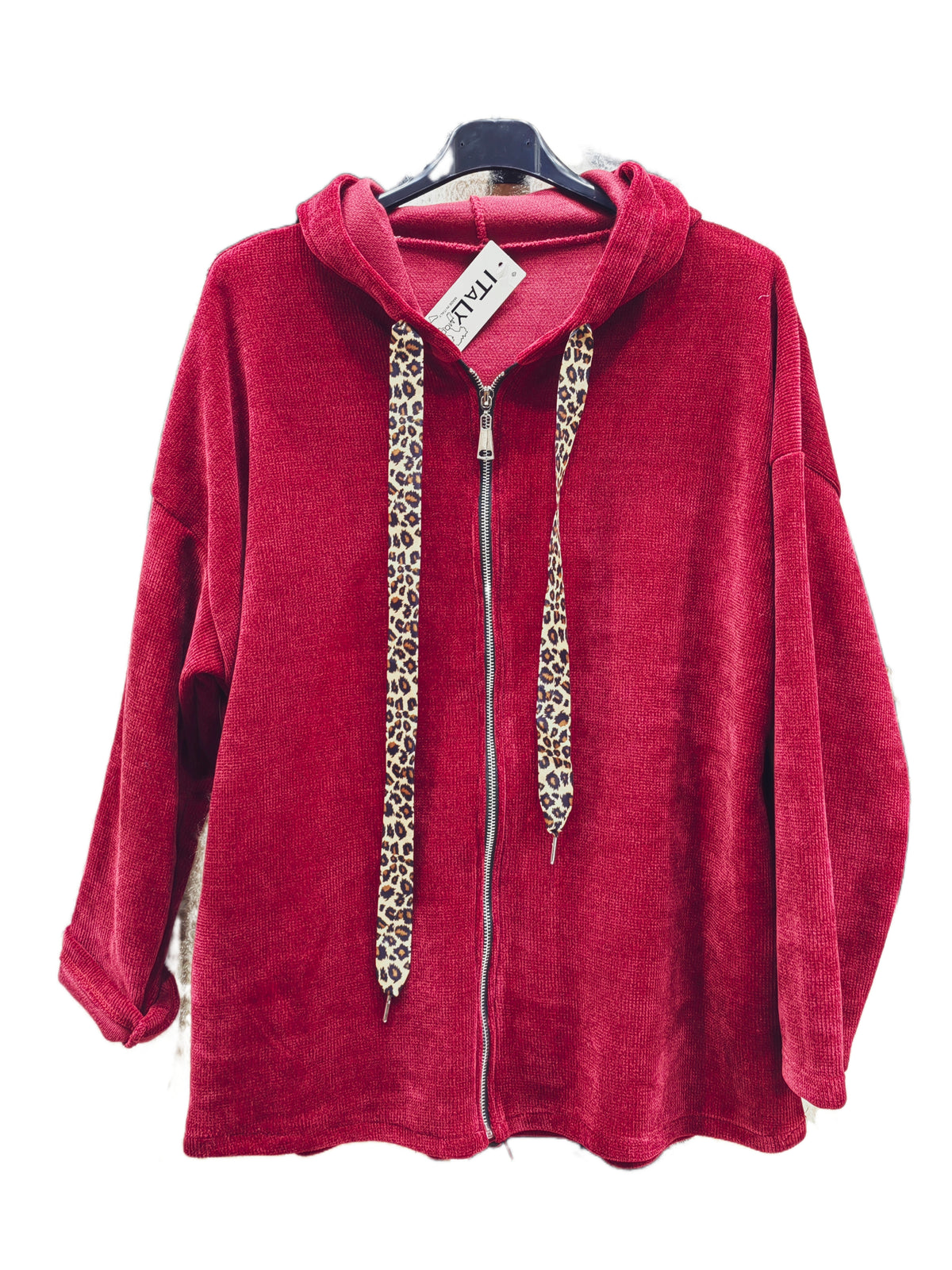 Gilet zippé à capuche velours Avec Deux Poches (x6)