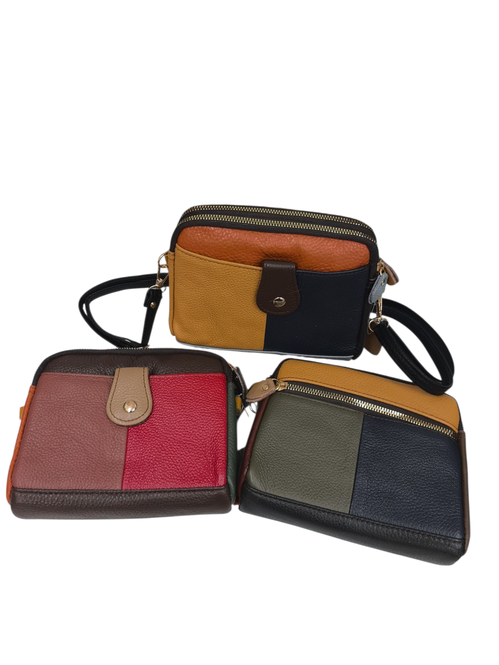 Sac multicouleur- Cuir véritable couleur (X6)