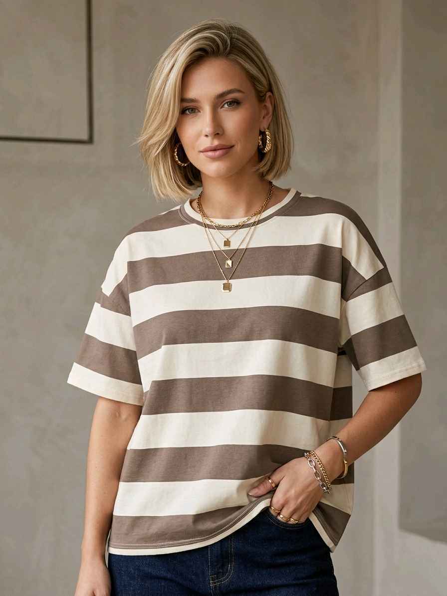 T-shirt OverSize À Rayures(x8)