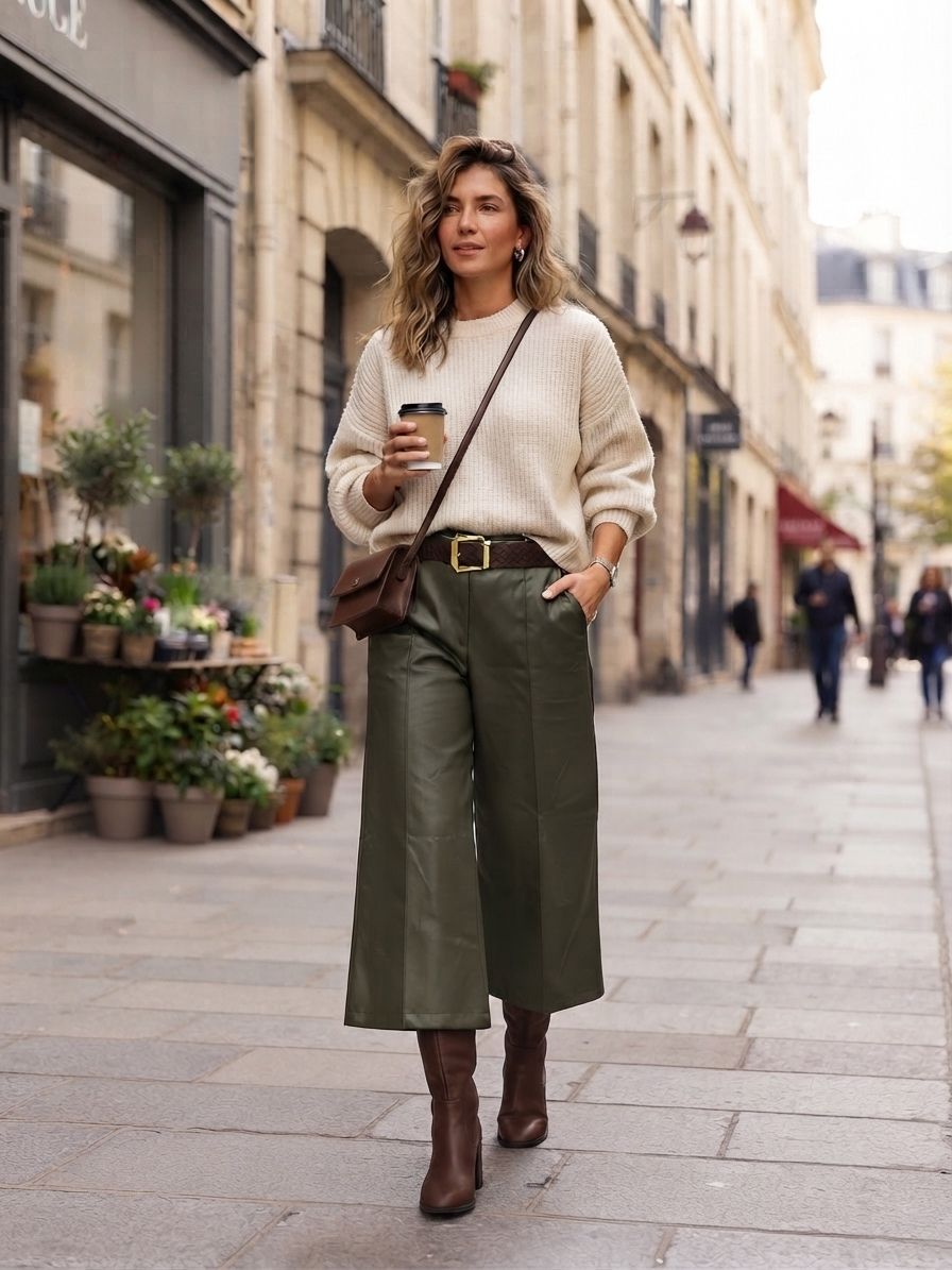 Jupe-culotte En Cuir (x6)