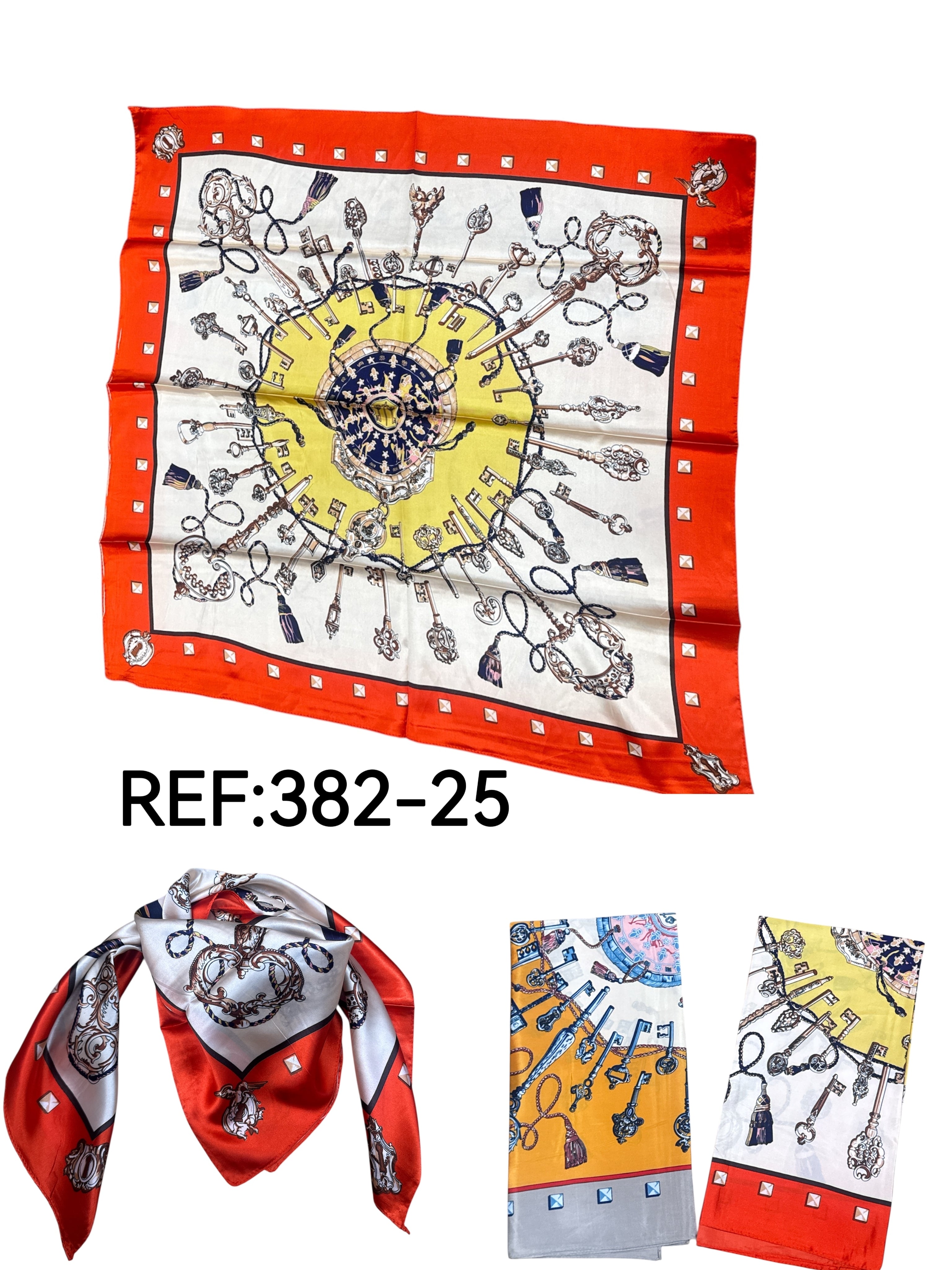 Foulard carré  90cm imprimé fantaisie (x10)#25