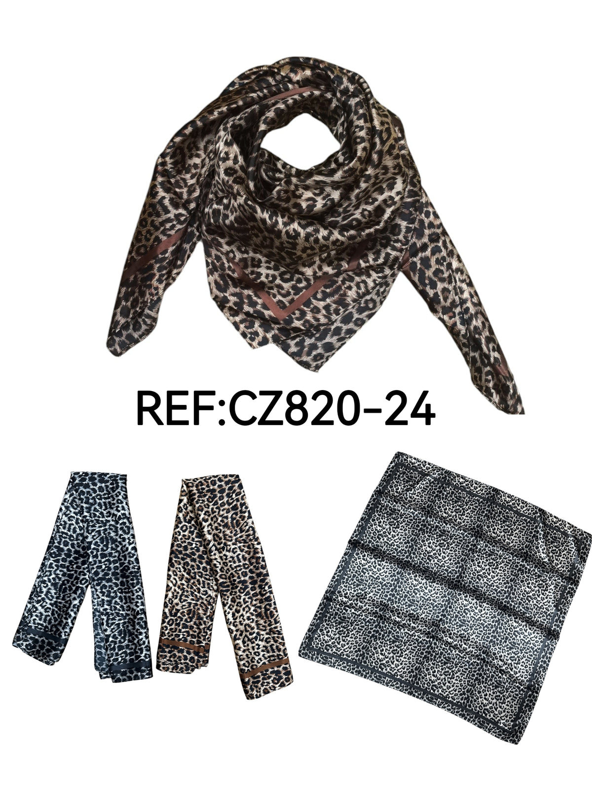 Foulard carré  90cm imprimé fantaisie (x10)#94