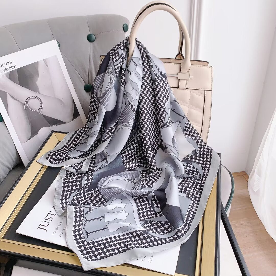 Foulard Carré touche soie 70cmx70cm (x12)#4