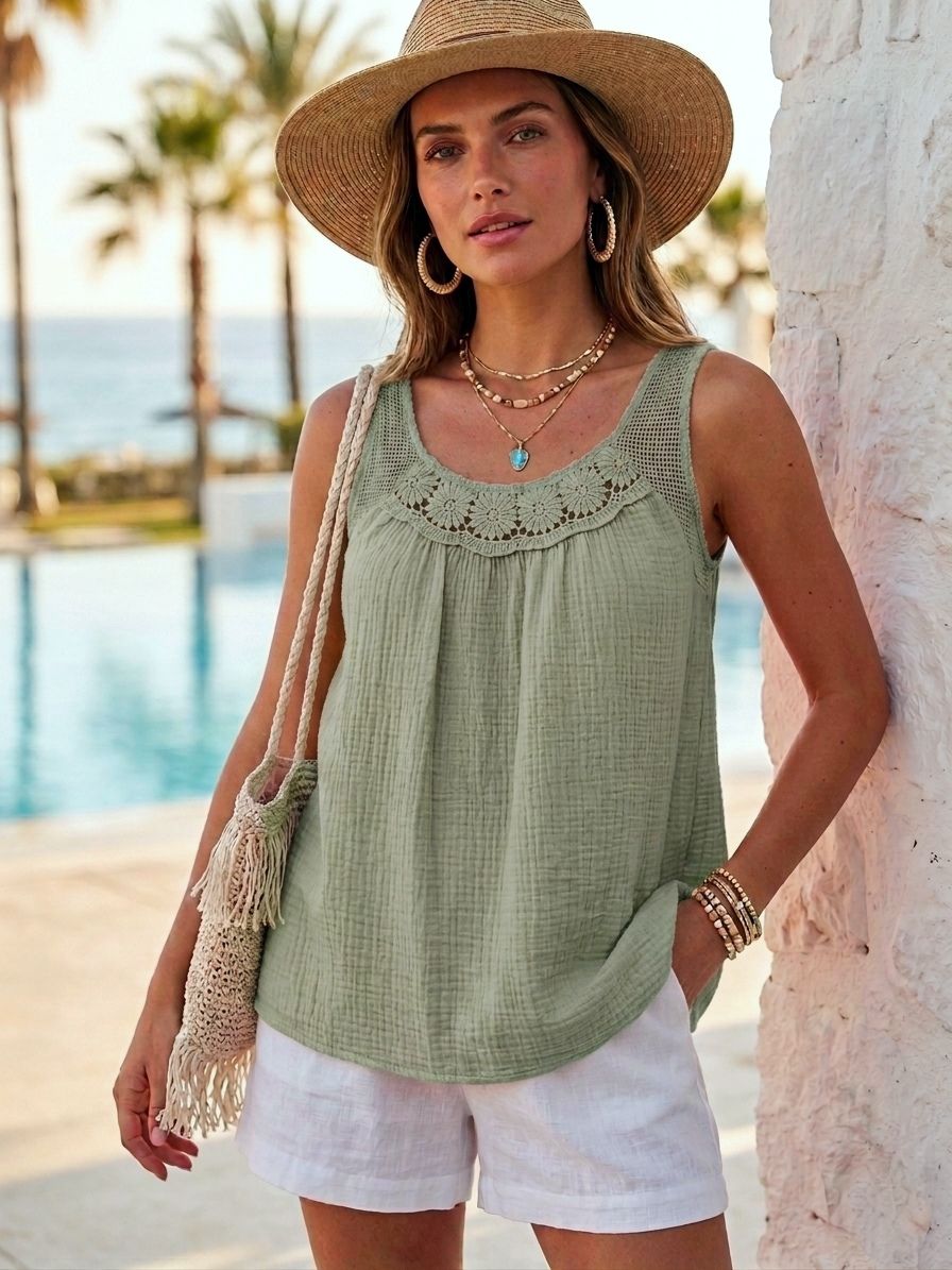 Top En Gaze Du Coton (x8)