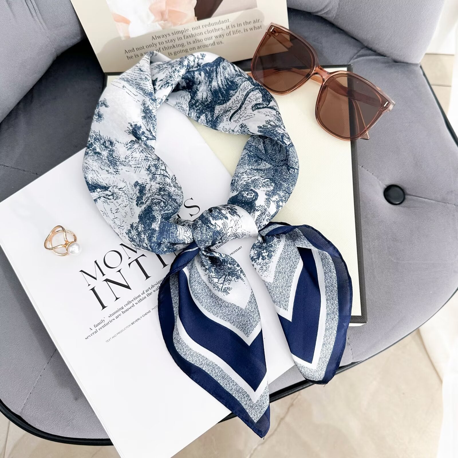 Foulard Carré touche soie 70cmx70cm (x12)#17