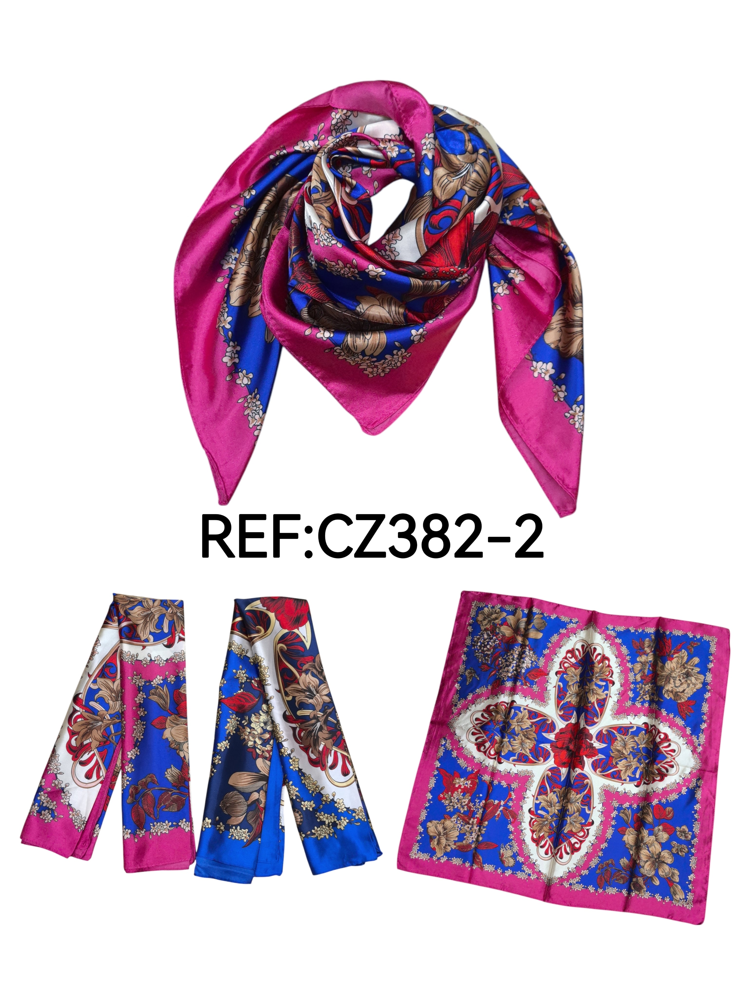 Foulard carré  90cm imprimé fantaisie (x10)#2