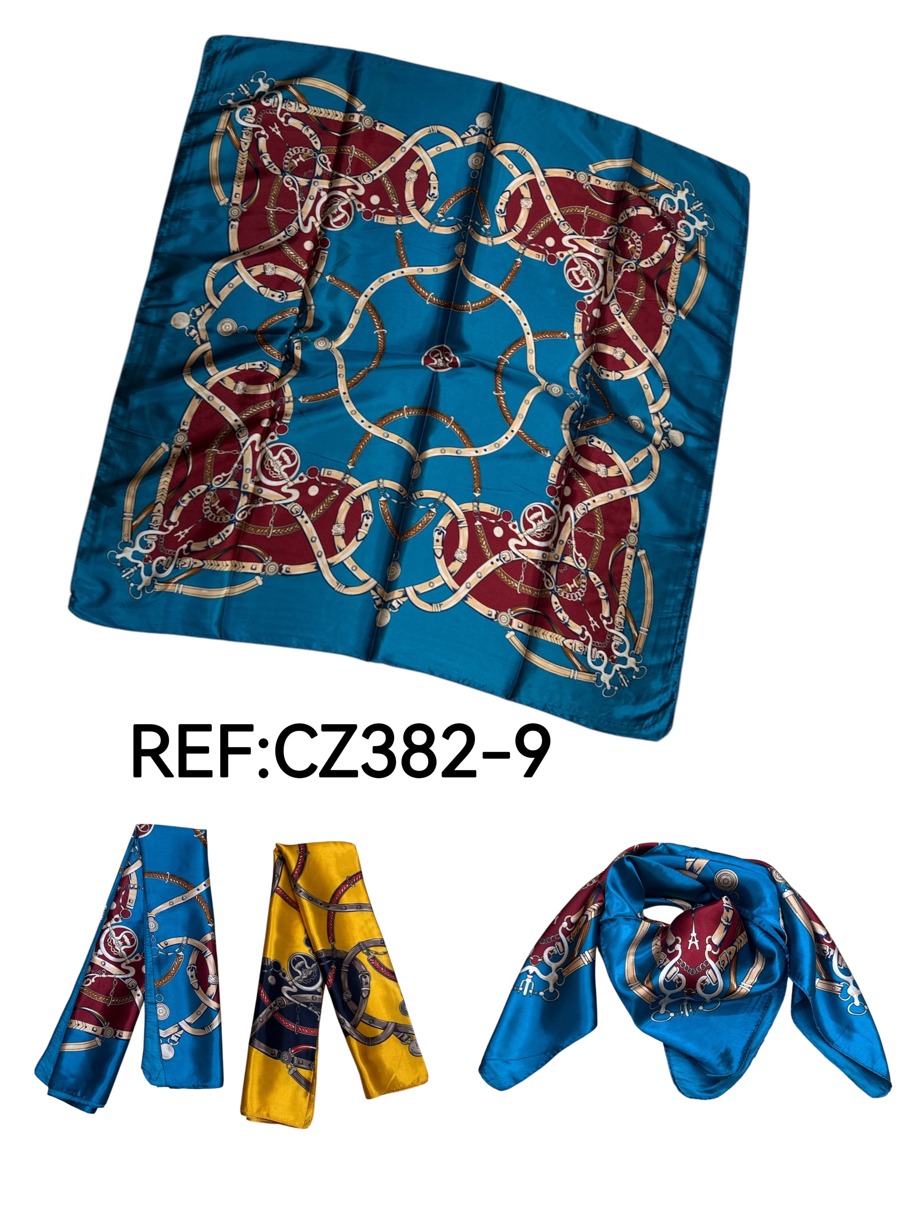 Foulard carré  90cm imprimé fantaisie (x10)#9