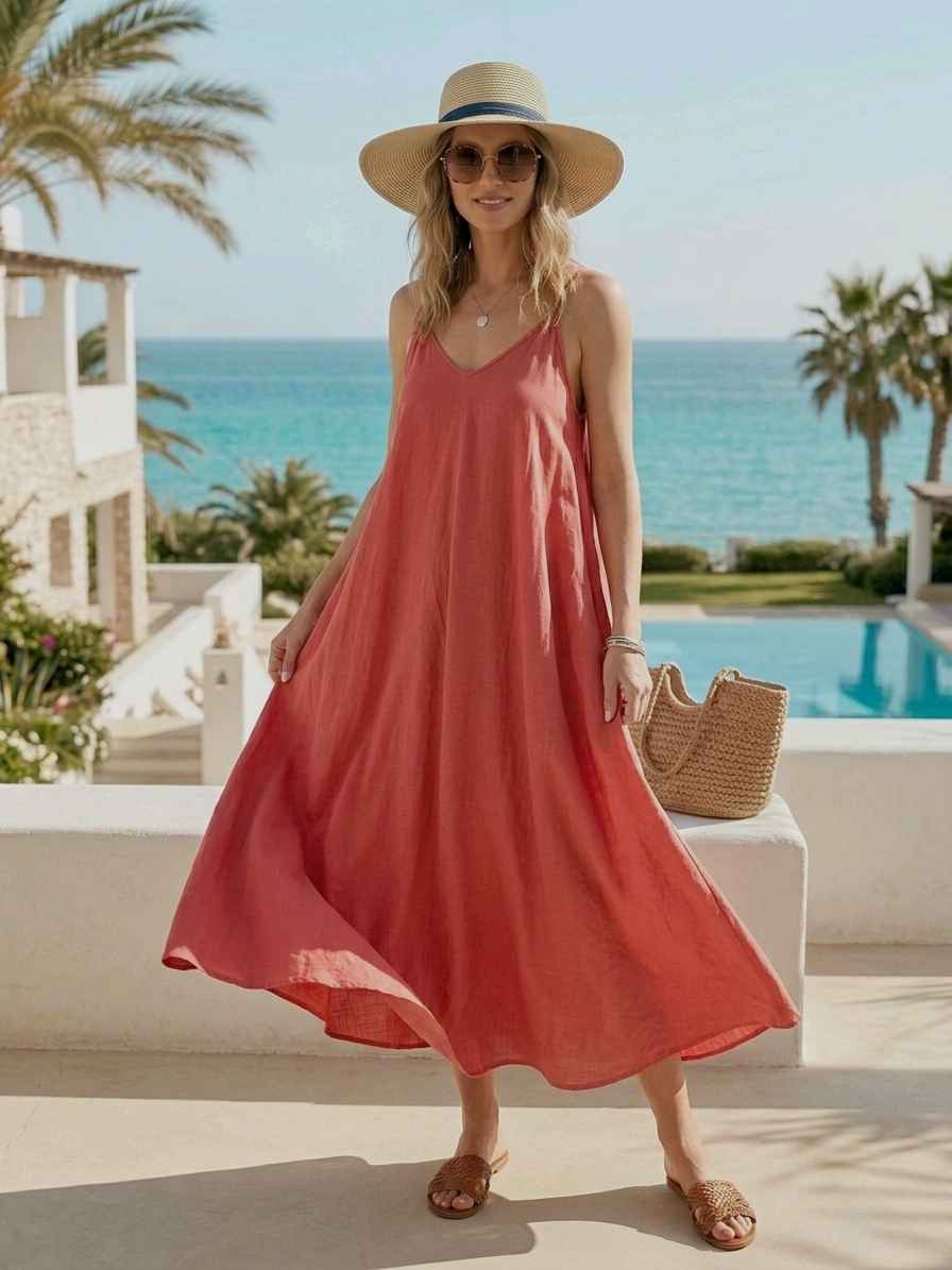 Robe À Bretelles En Coton Légère (x6)