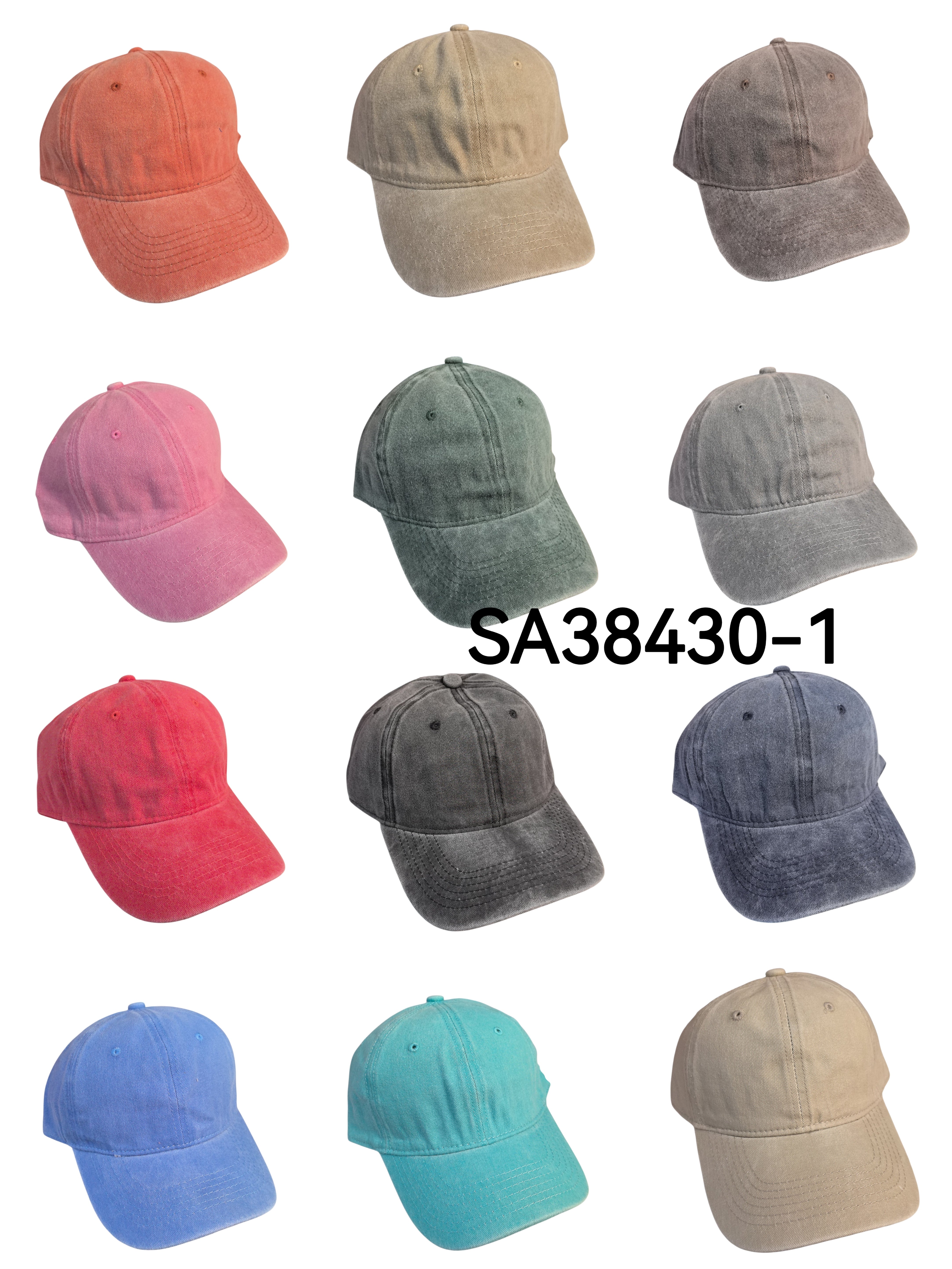 casquette de baseball vintage délavée et usée (×12)