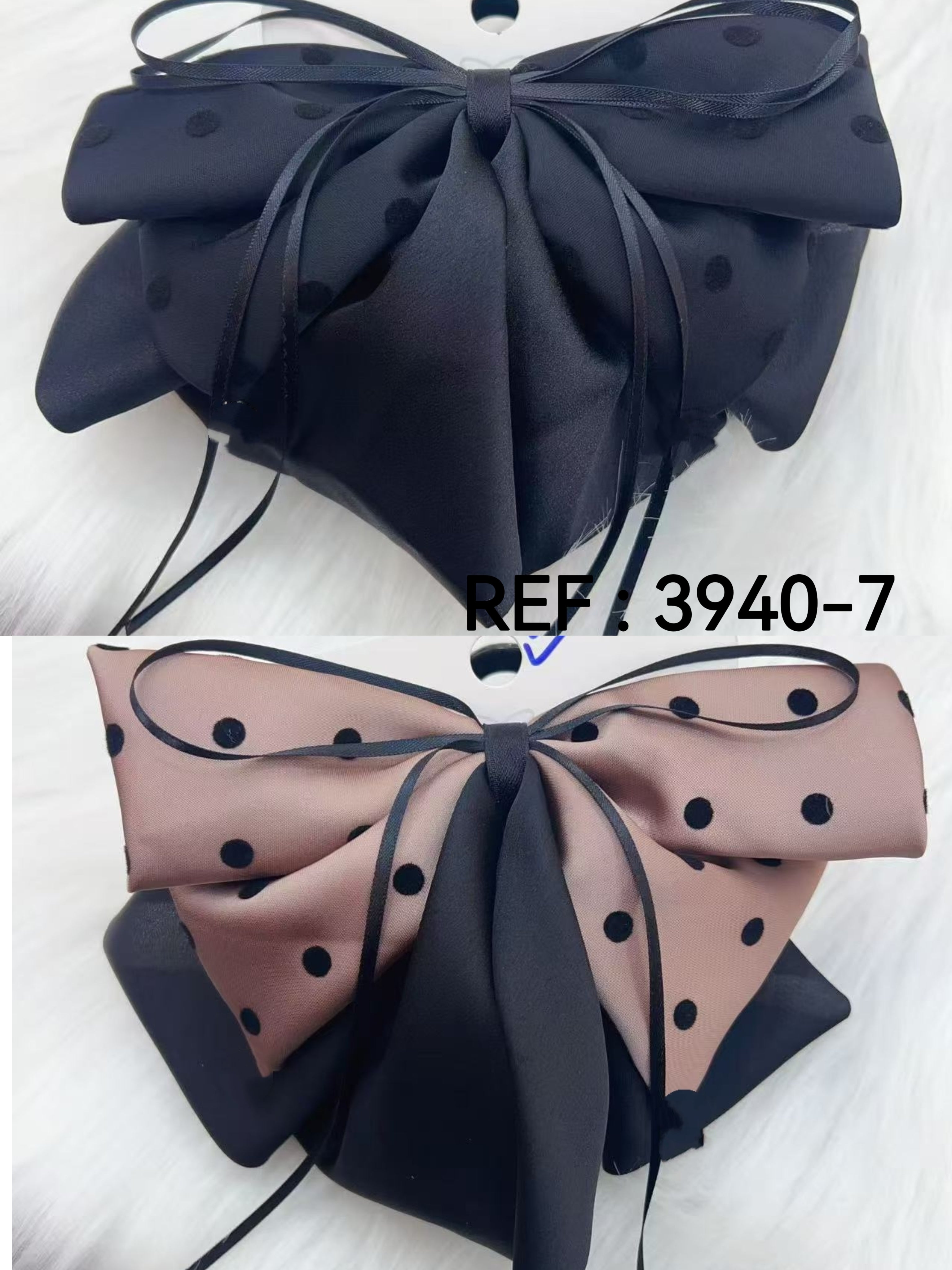 Pinces à cheveux petits pois avec nœud(x6)#7