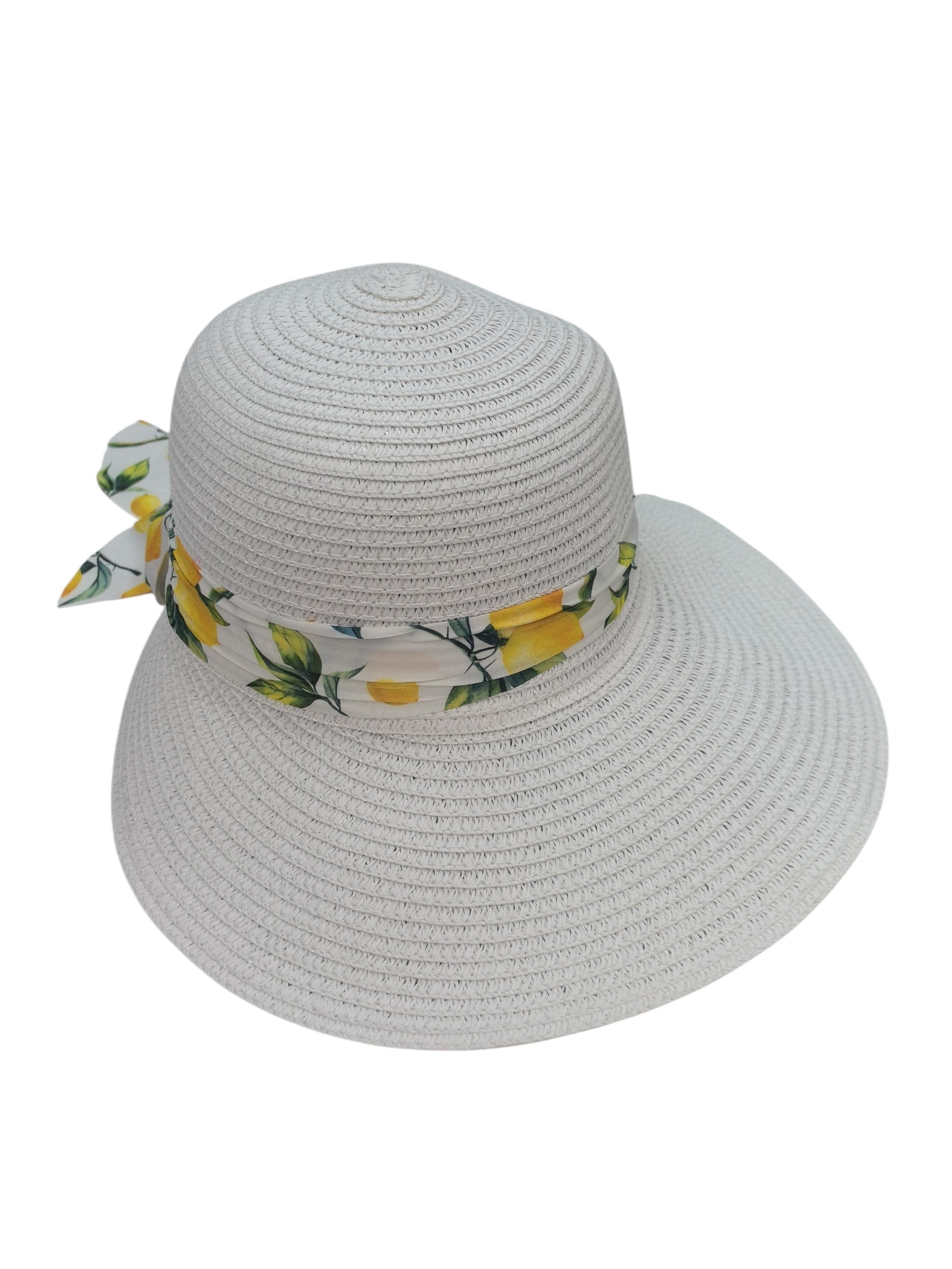 Chapeau de paille femme à bandeau citron (x12)