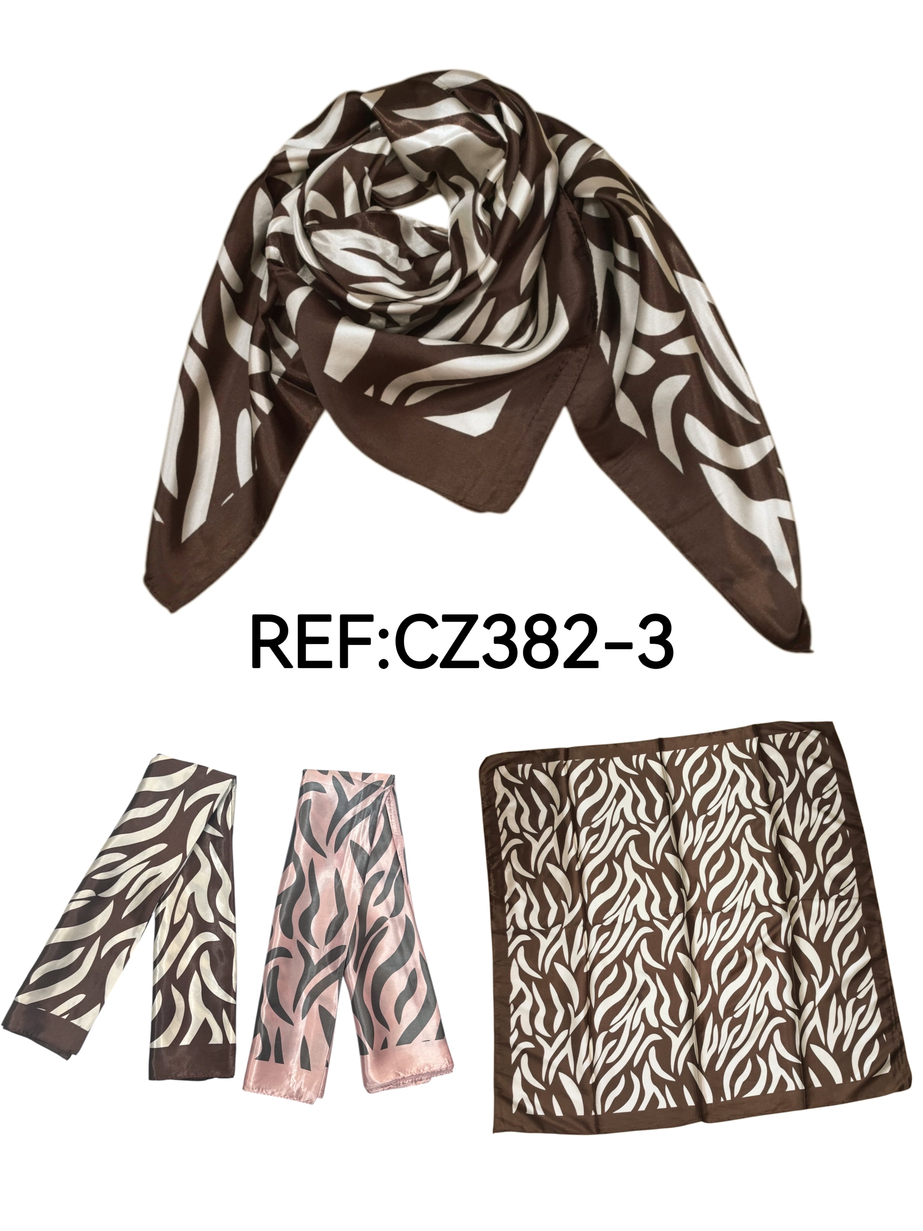 Foulard carré  90cm imprimé fantaisie (x10)#3