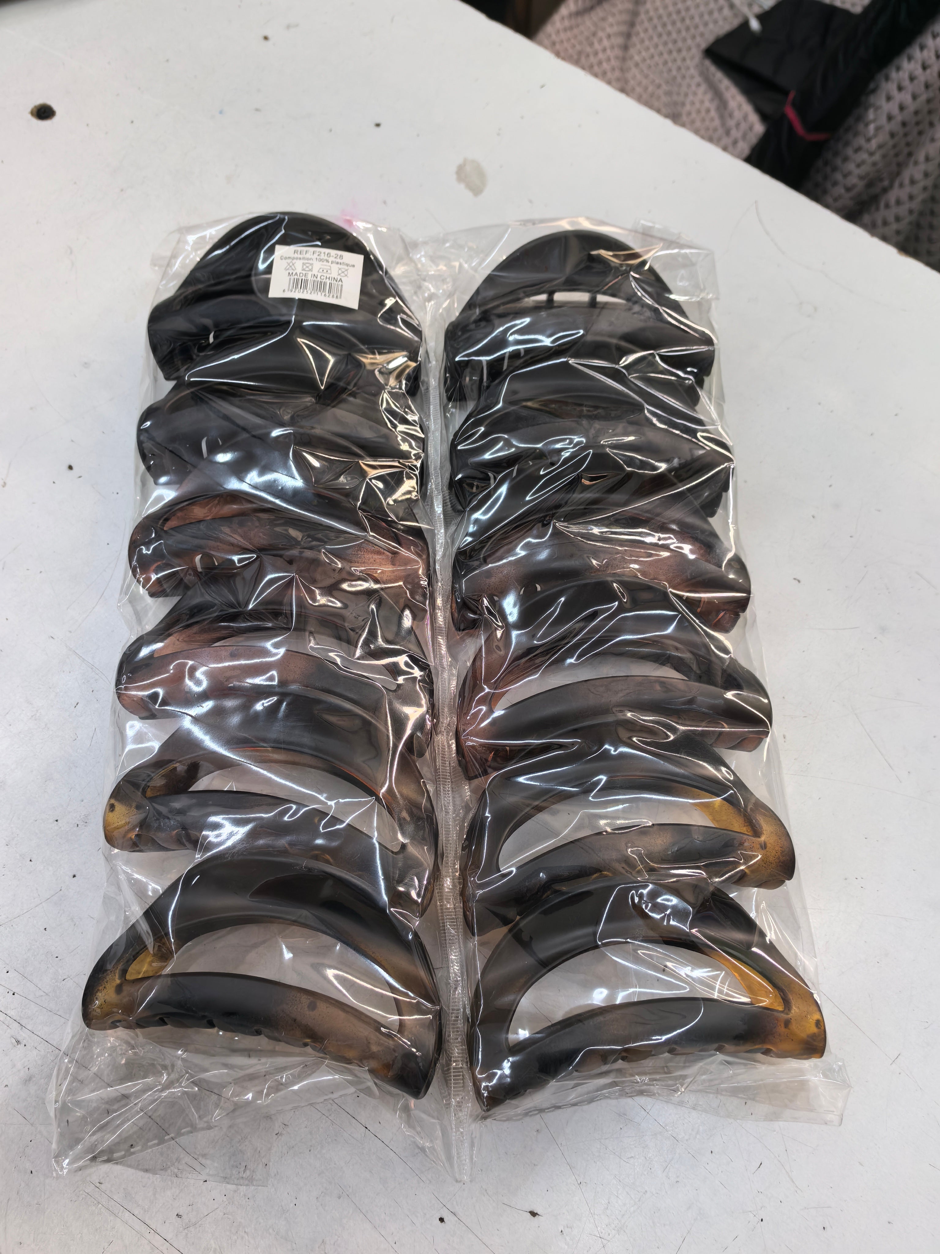 Pince à cheveux écaille de tortue mate (x12)#28