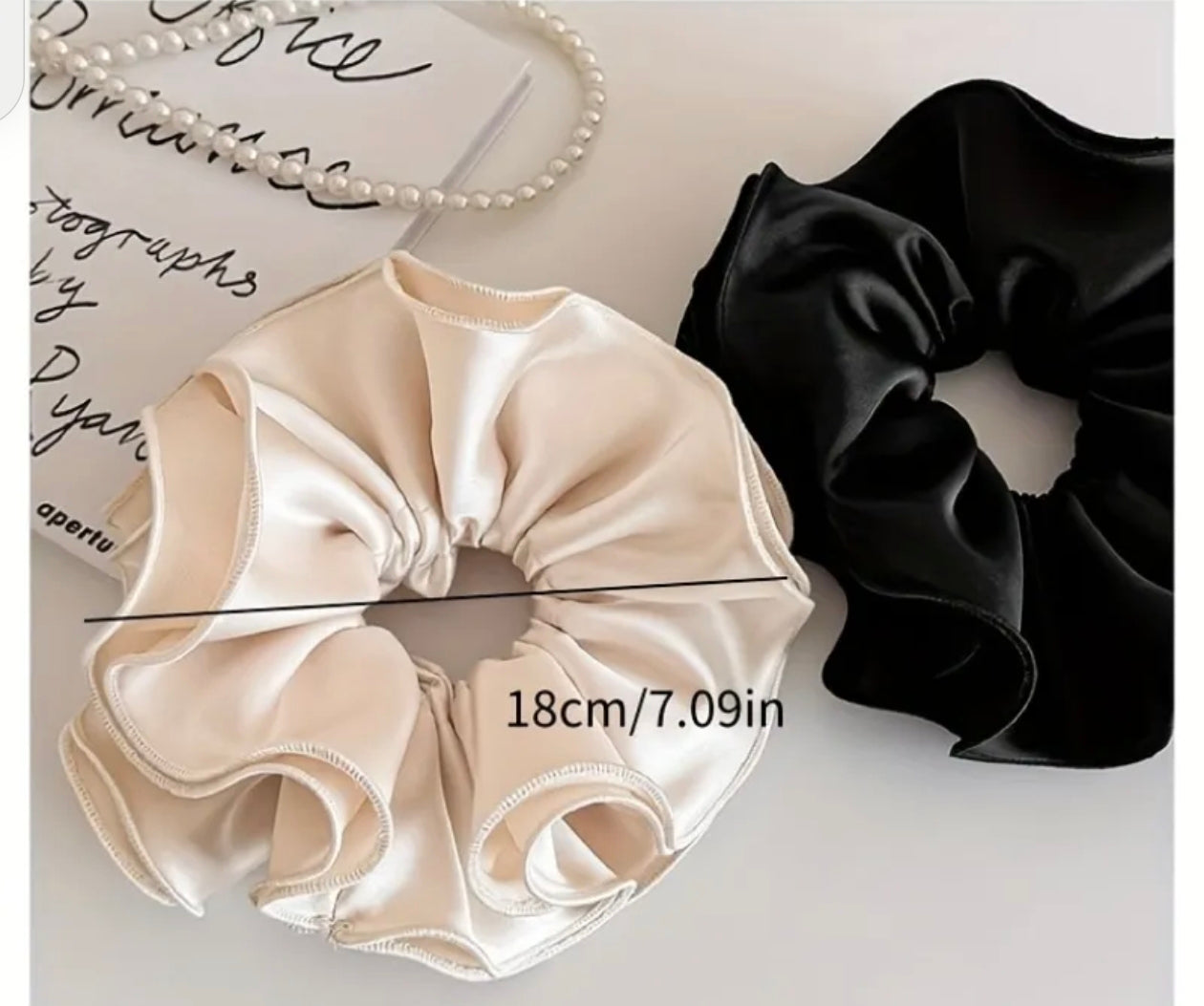 Chouchou cheveux en satin double épaisseur (x12)