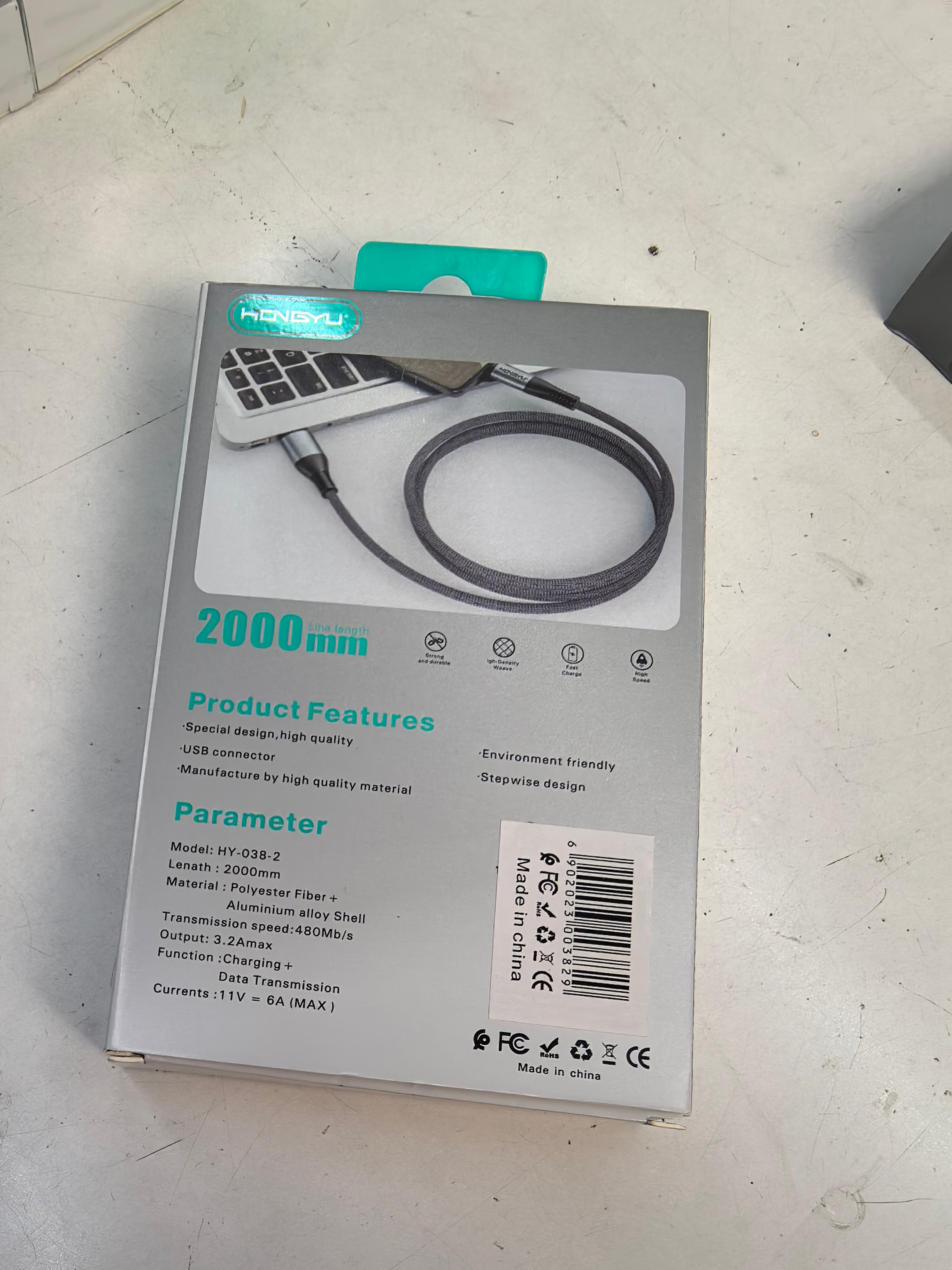 TYPE-C - chargeur câble 2M    (x12)