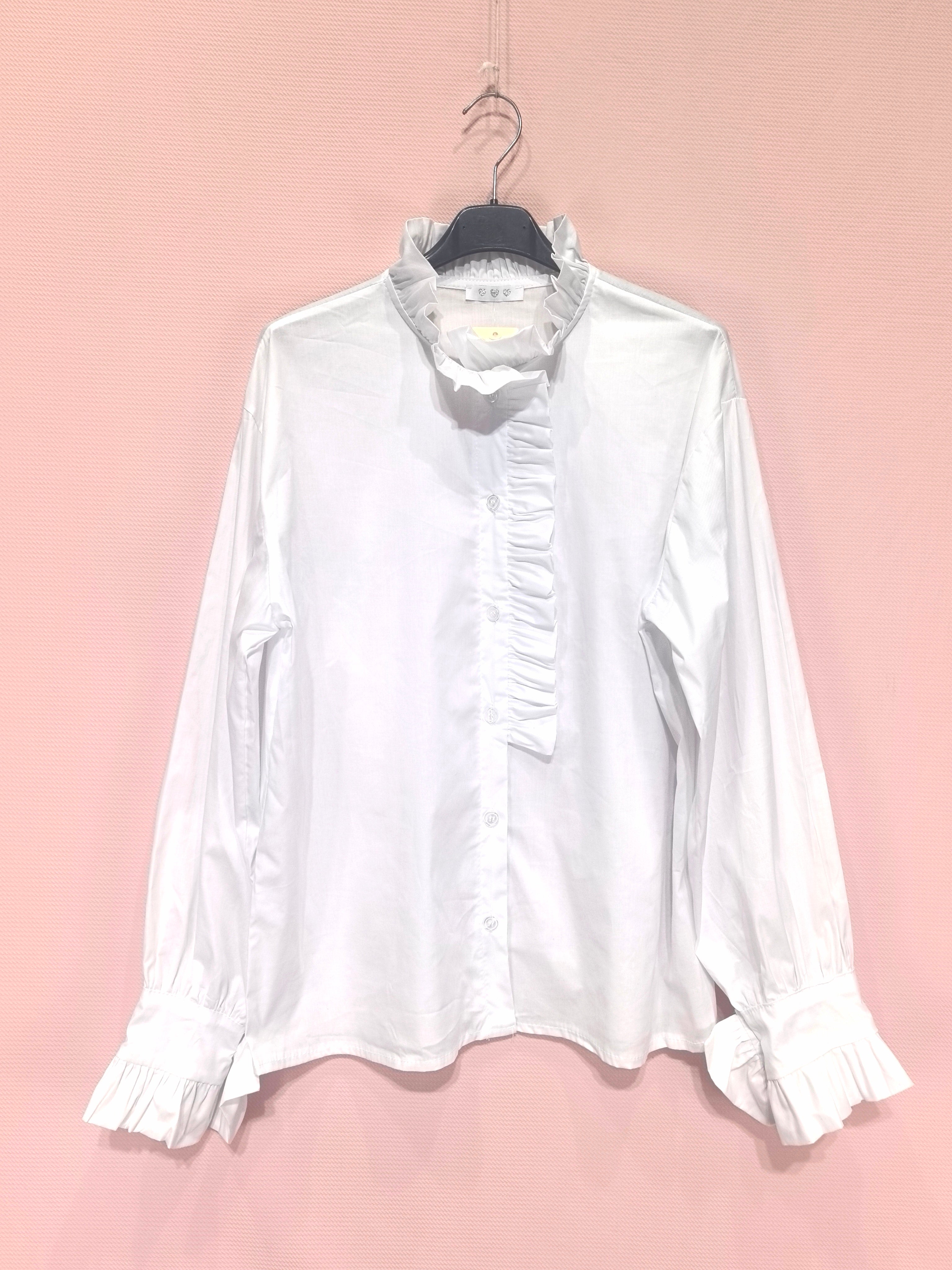 Chemise col volanté