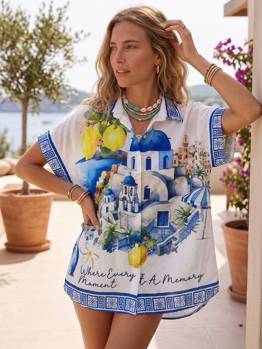 Chemise OverSize Imprimé Graphique (x6)