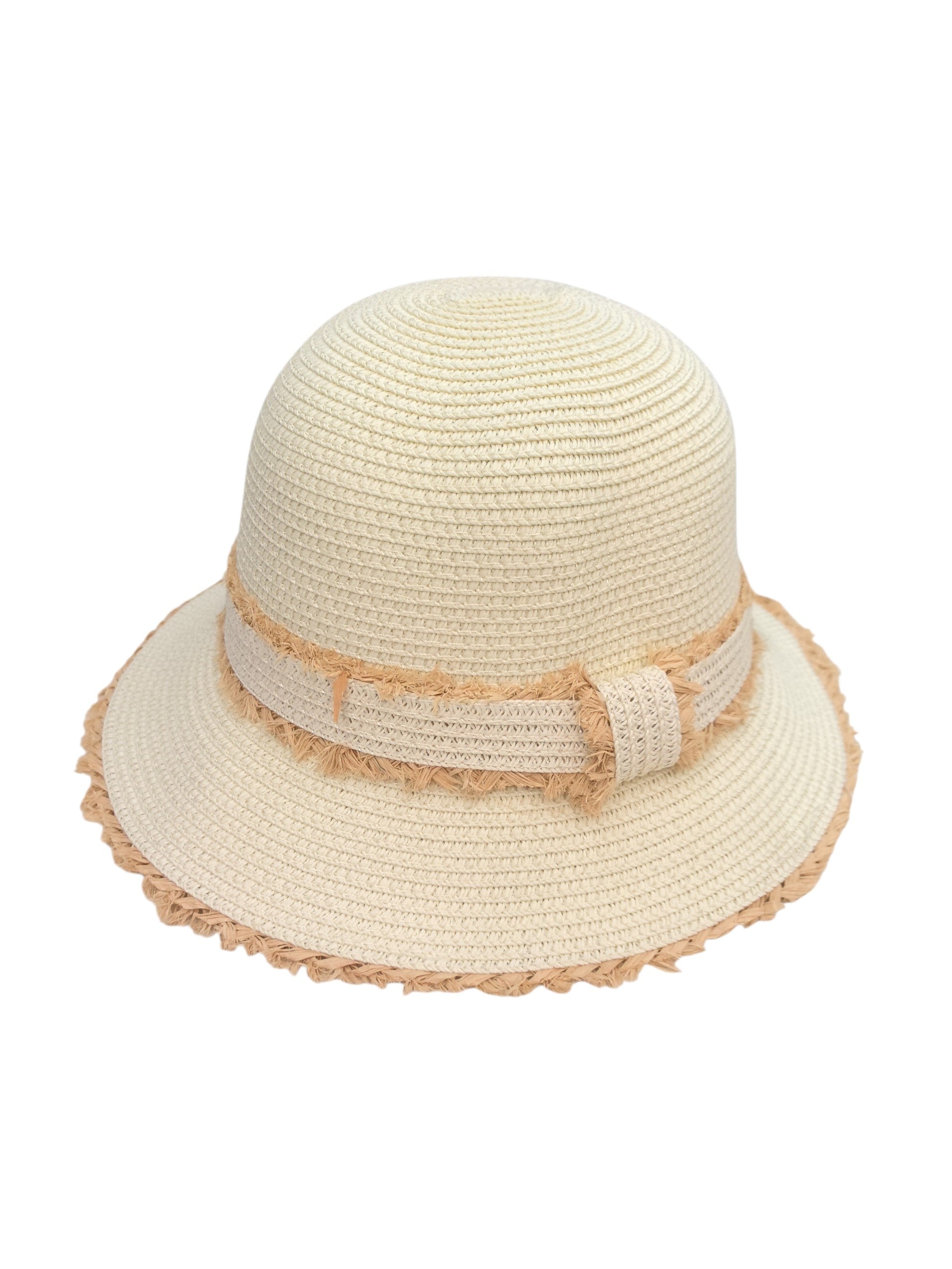Chapeau paille à bord effiloché (x12)#6