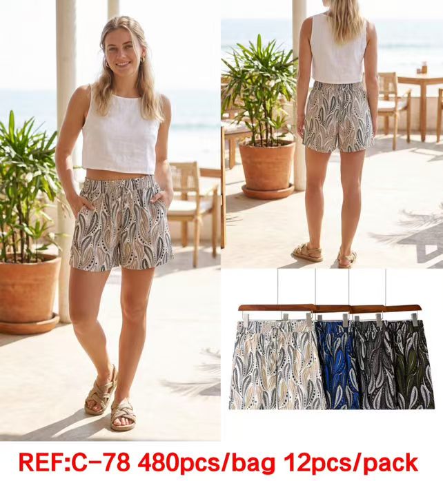 Short à motifs feuillés(x12)C78