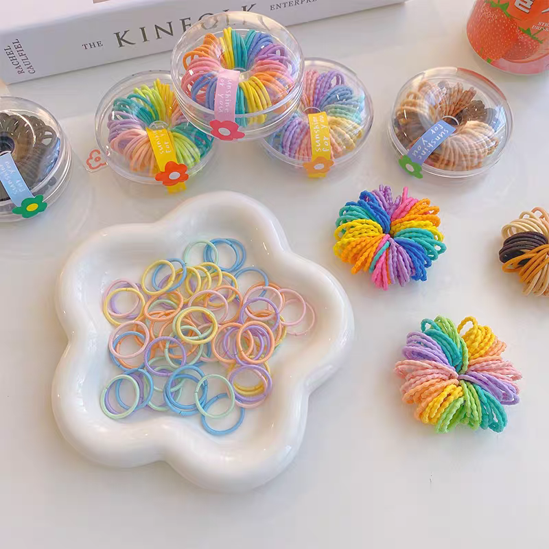 En boîte 72pcs Élastiques a cheveux  mignons (x12)
