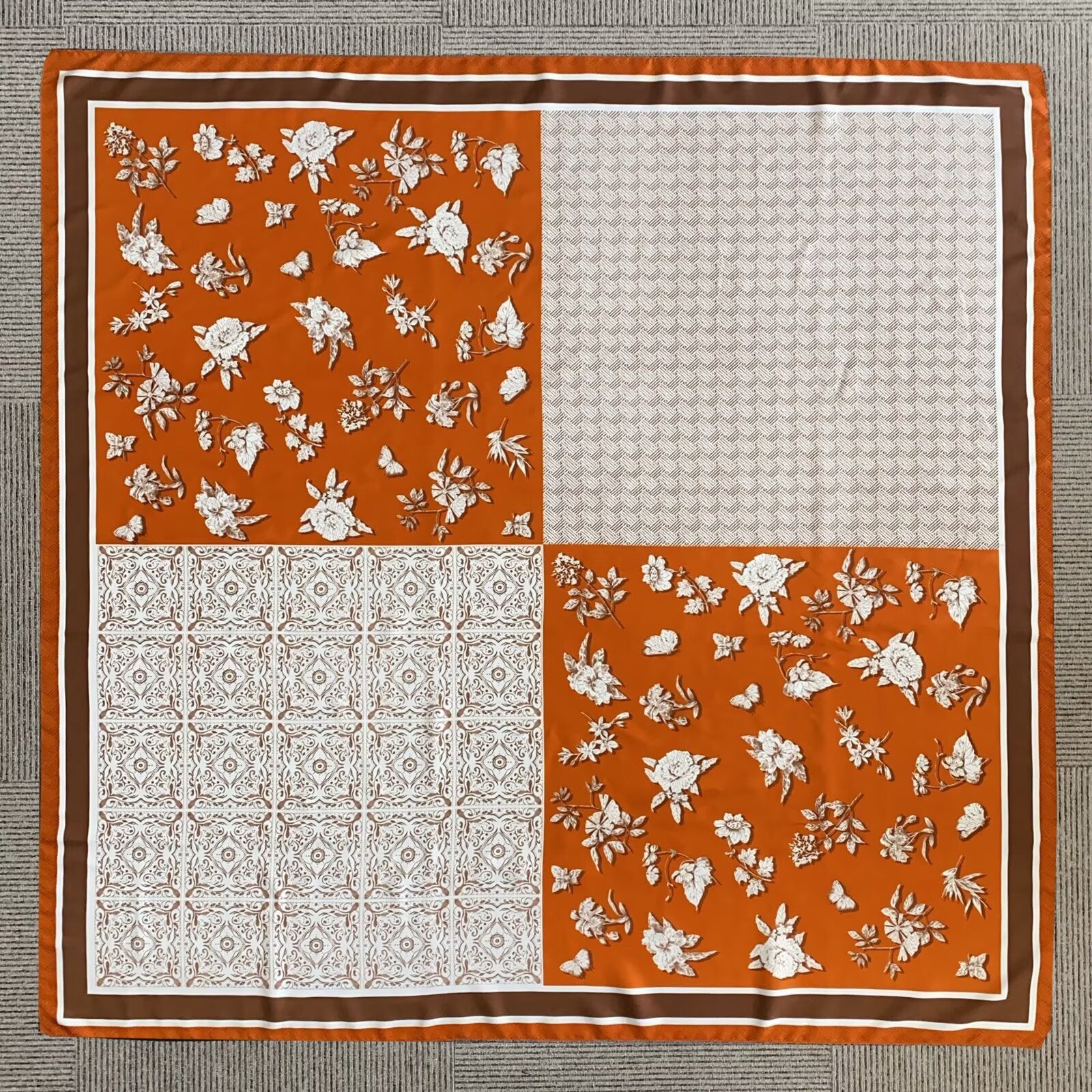 Foulard Carré touche soie  130×130cm (x6)#34