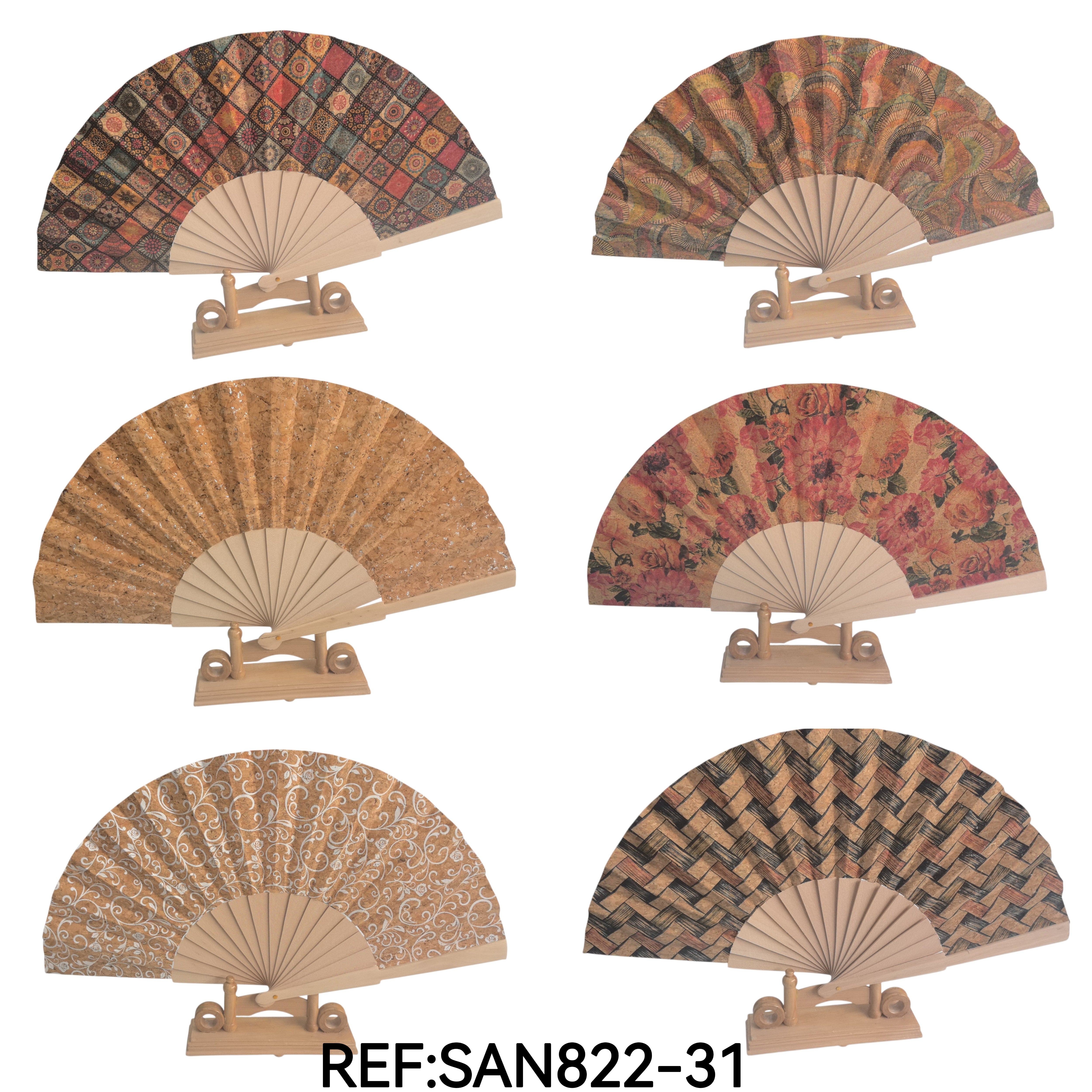 Éventails bois naturel(x12)#31