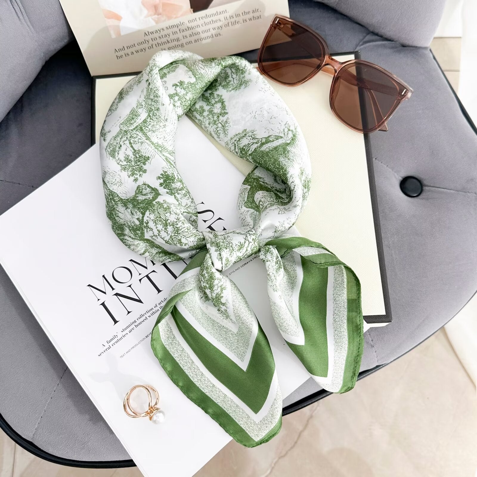 Foulard Carré touche soie 70cmx70cm (x12)#17