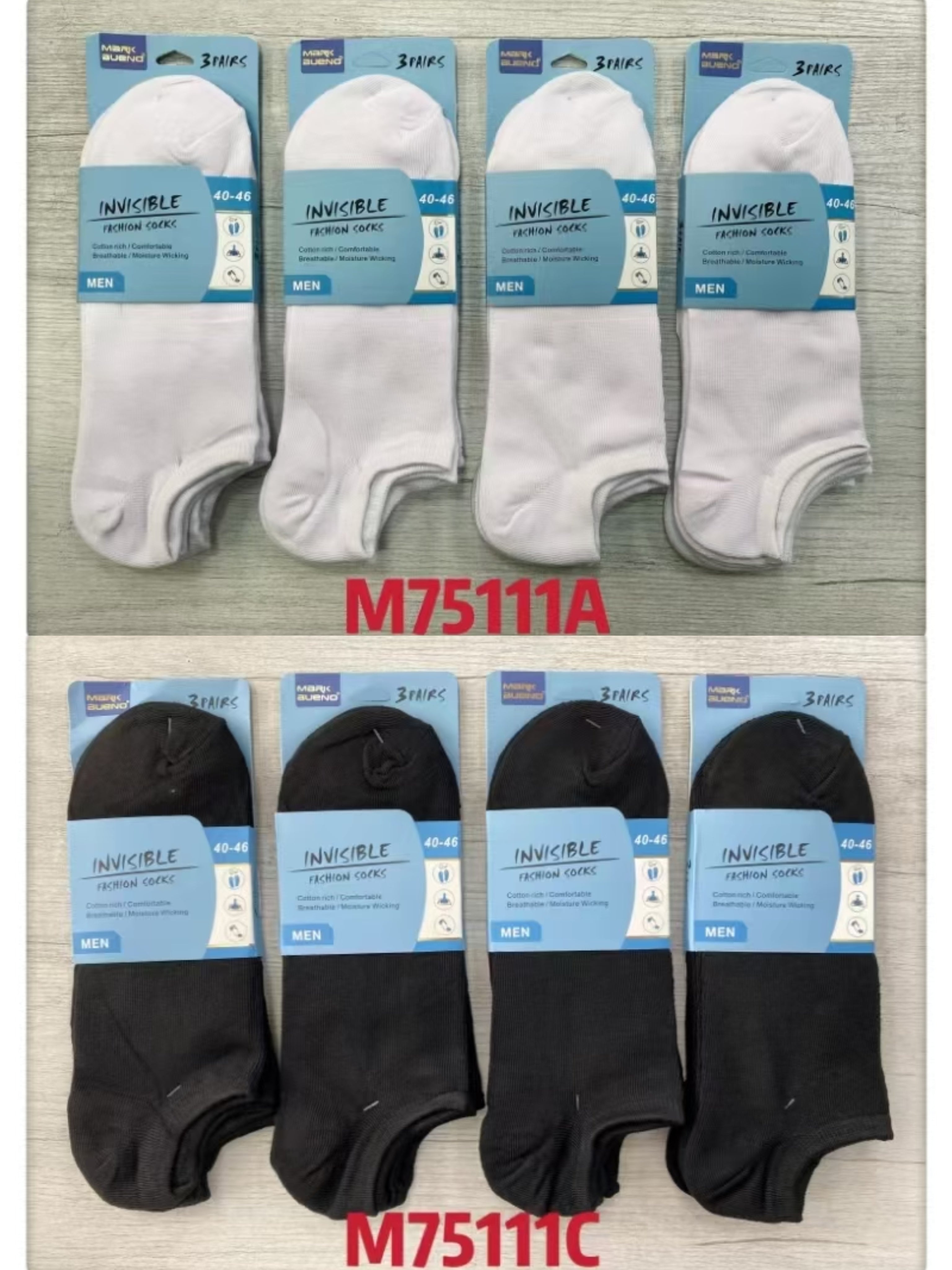 HOMME Chaussettes socquettes coton  (x24)#M75111