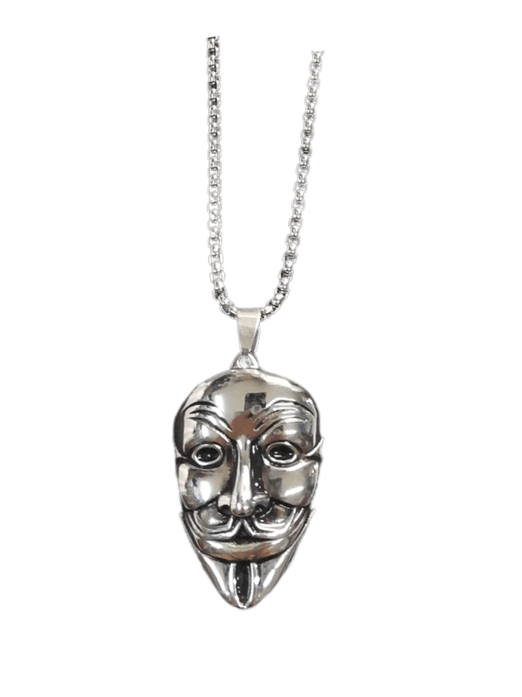 HOMME - LOT DE 2 - Collier pendentif masque acier inoxydable 5,00€/unité | Grossiste-pro