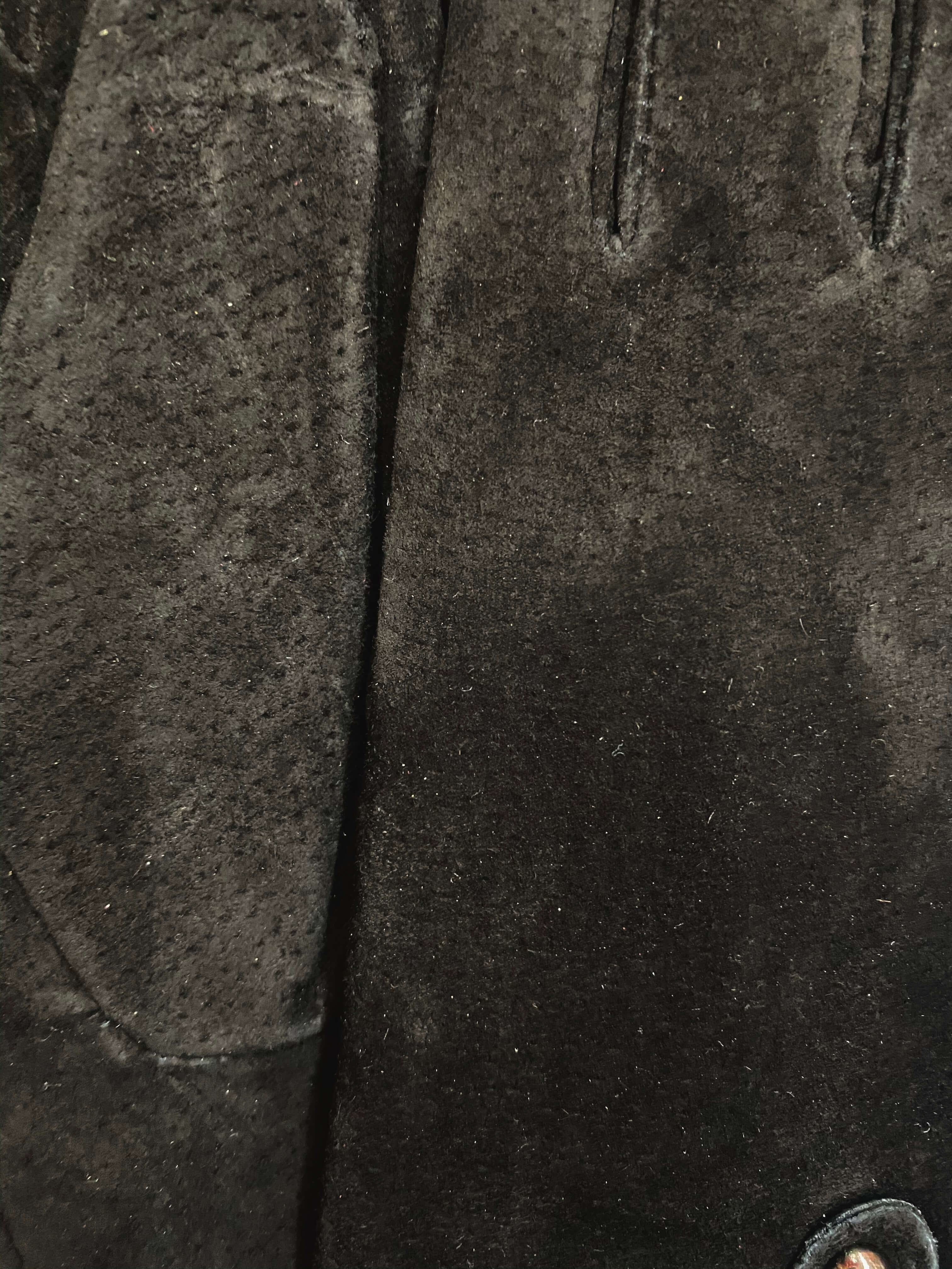 Gants cuir peau retournée noir doublure fourré (x6) 4,50€/paire | Grossiste-pro