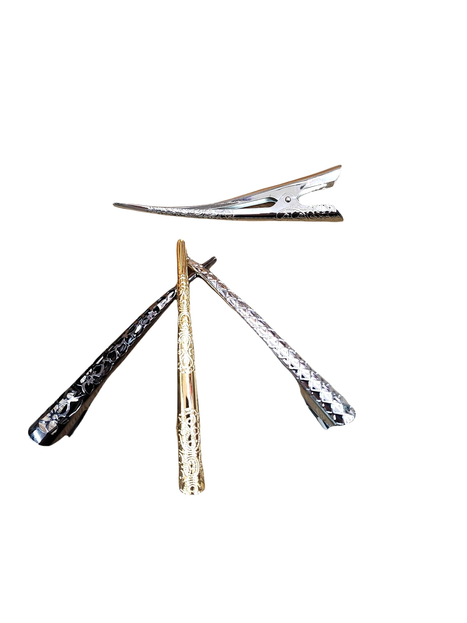 Barrette pince cheveux clip métal (2x12)