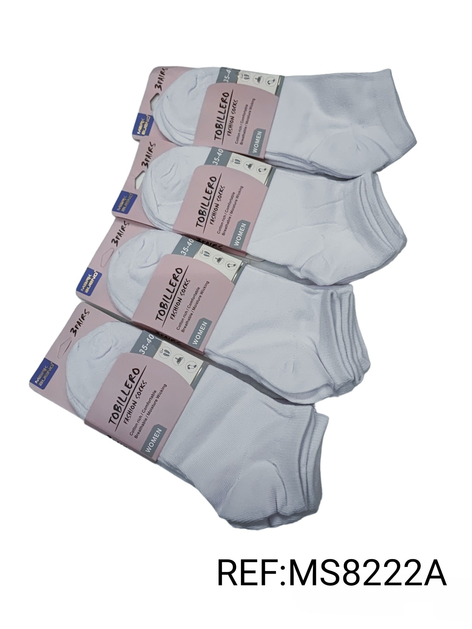 FEMME Chaussettes invisibles 95% coton T35-40  (x24)