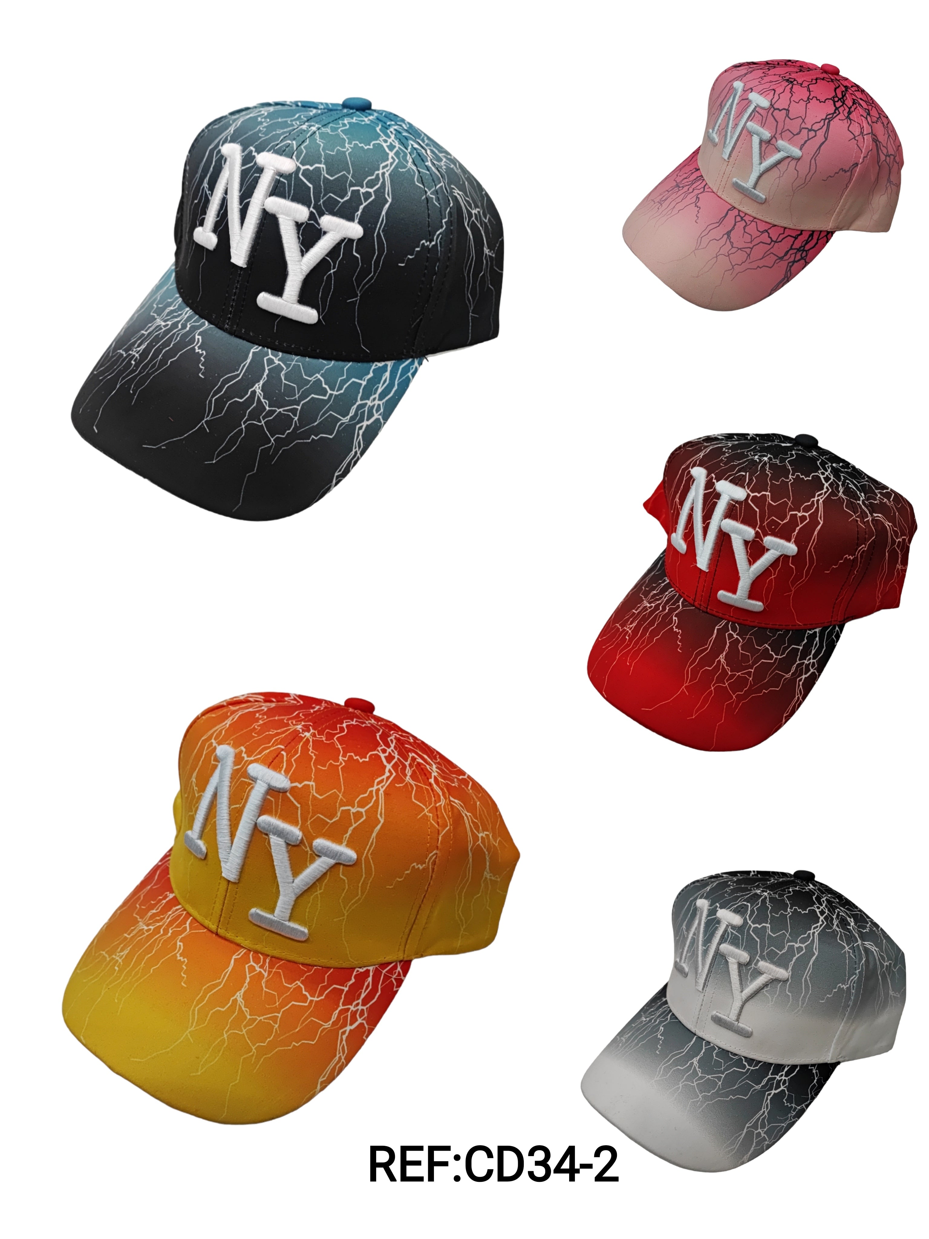 Casquettes écriture NY (x12)