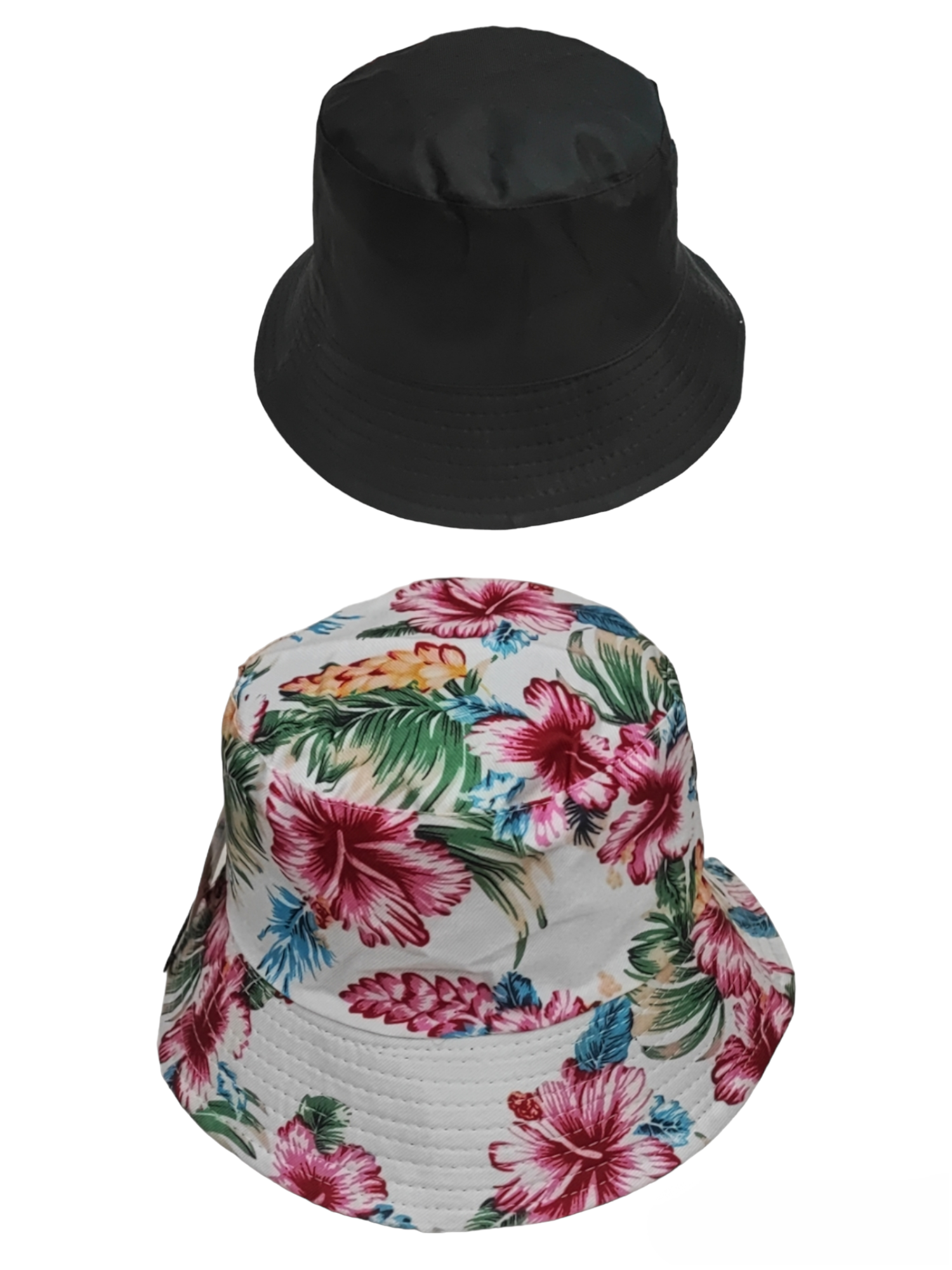 Chapeaux bob réversible motif fleur (x12)