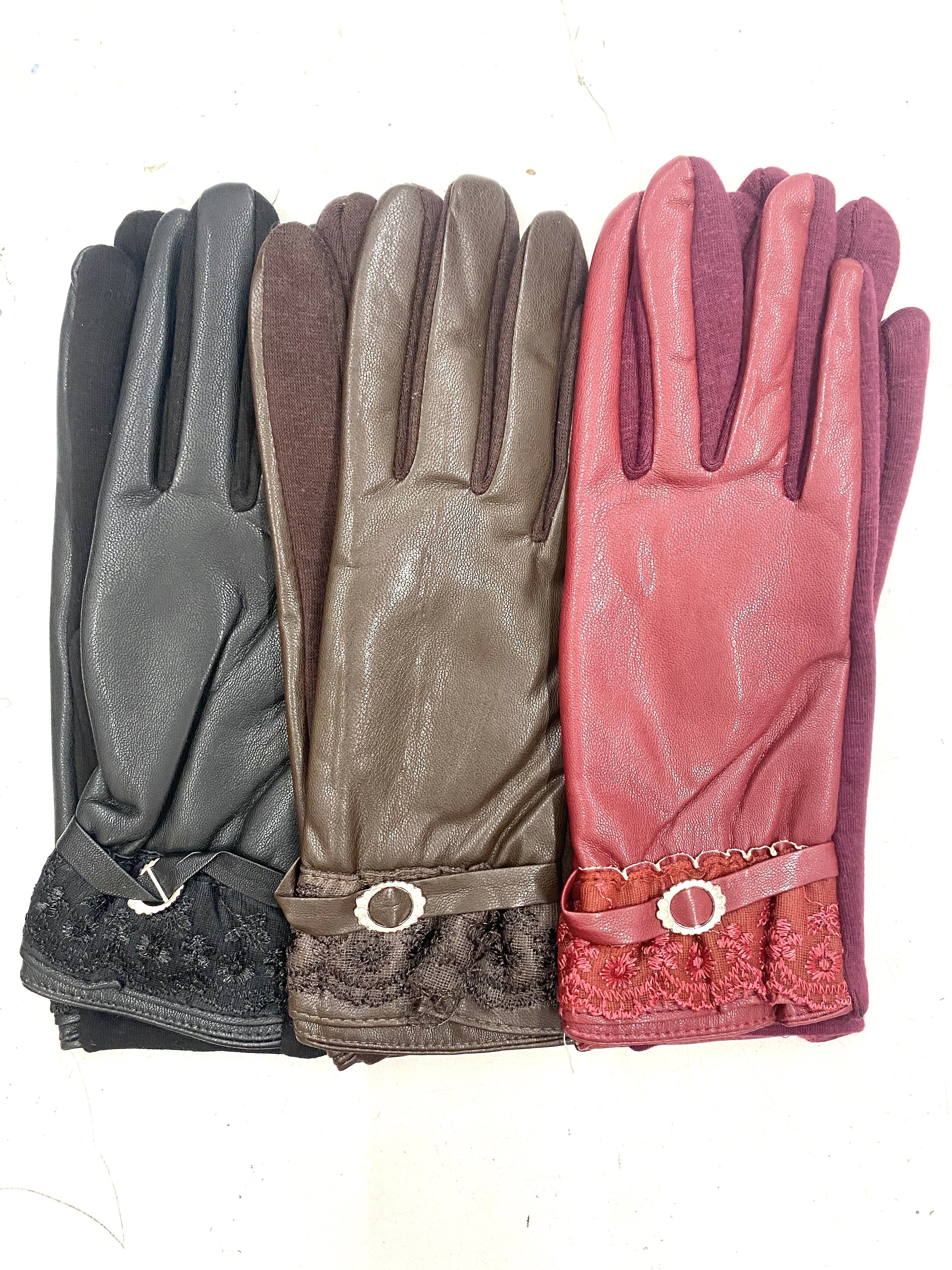 Gants pu froufrou  (x12) 2,50€/paire | Grossiste-pro