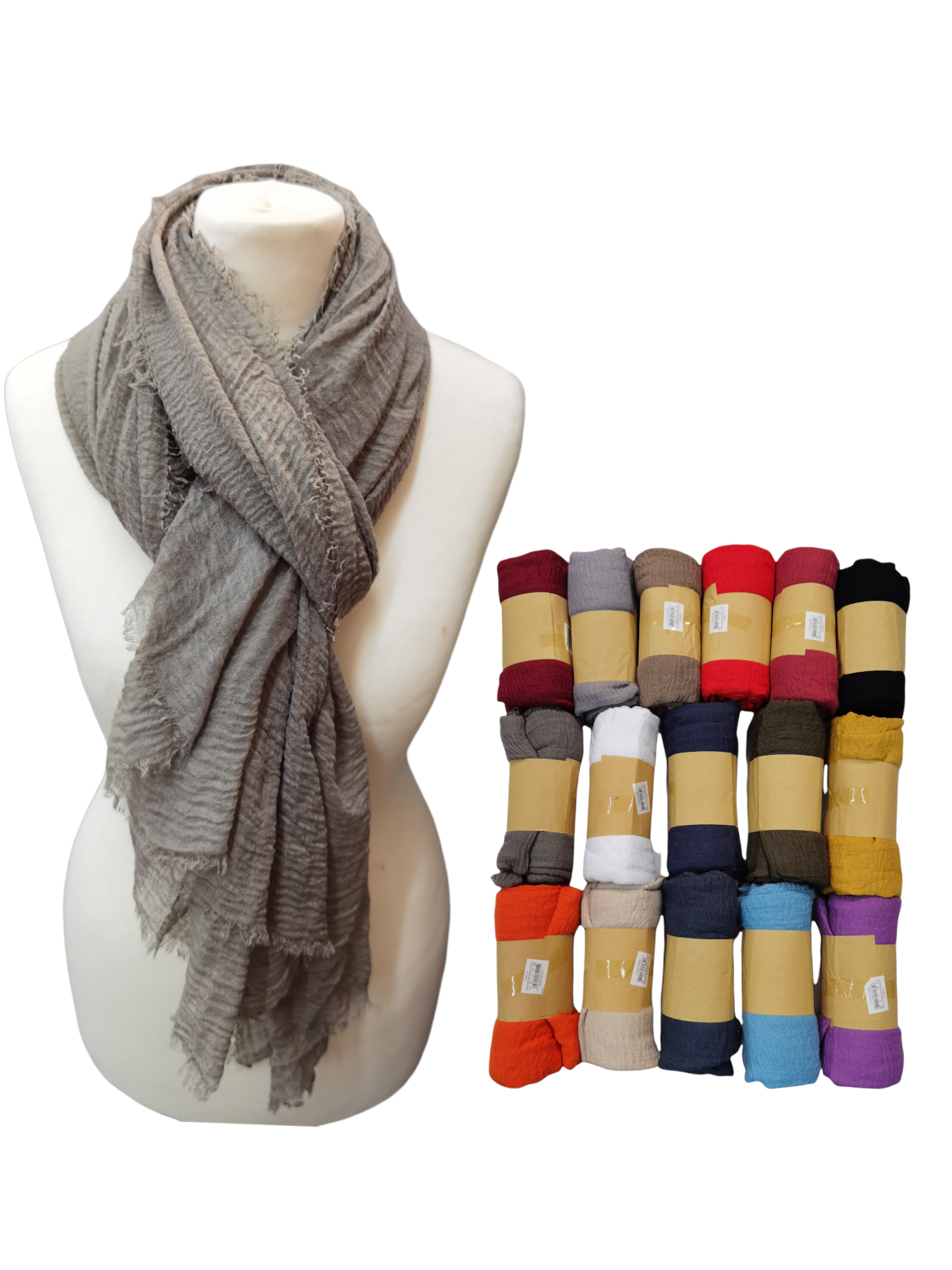 Foulard en coton couleur uni (x10)