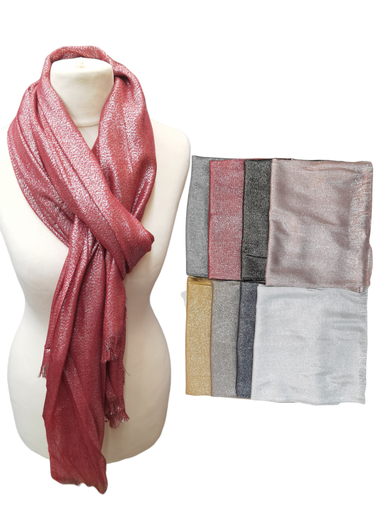 Foulard couleur unie paillettes (x12)