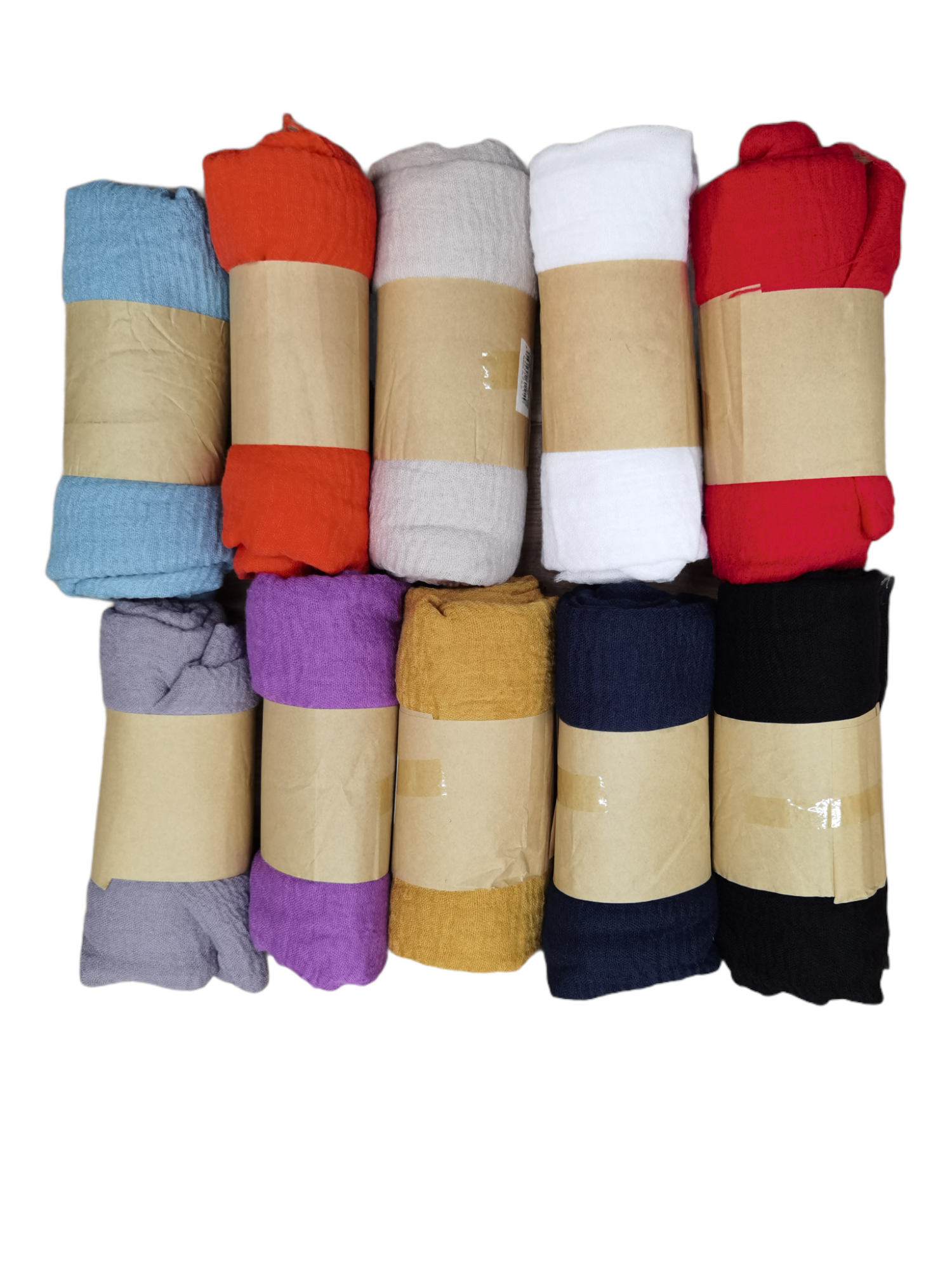 Foulard en coton couleur uni (x10)