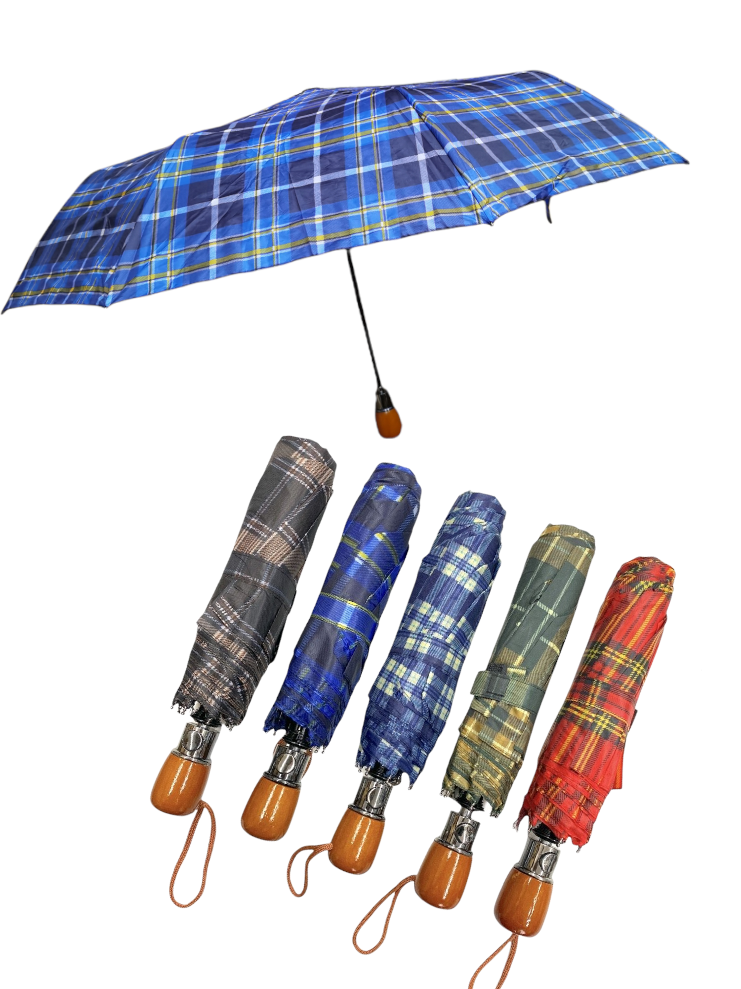 Parapluie automatique motif tartan carreaux   (x12) #3603