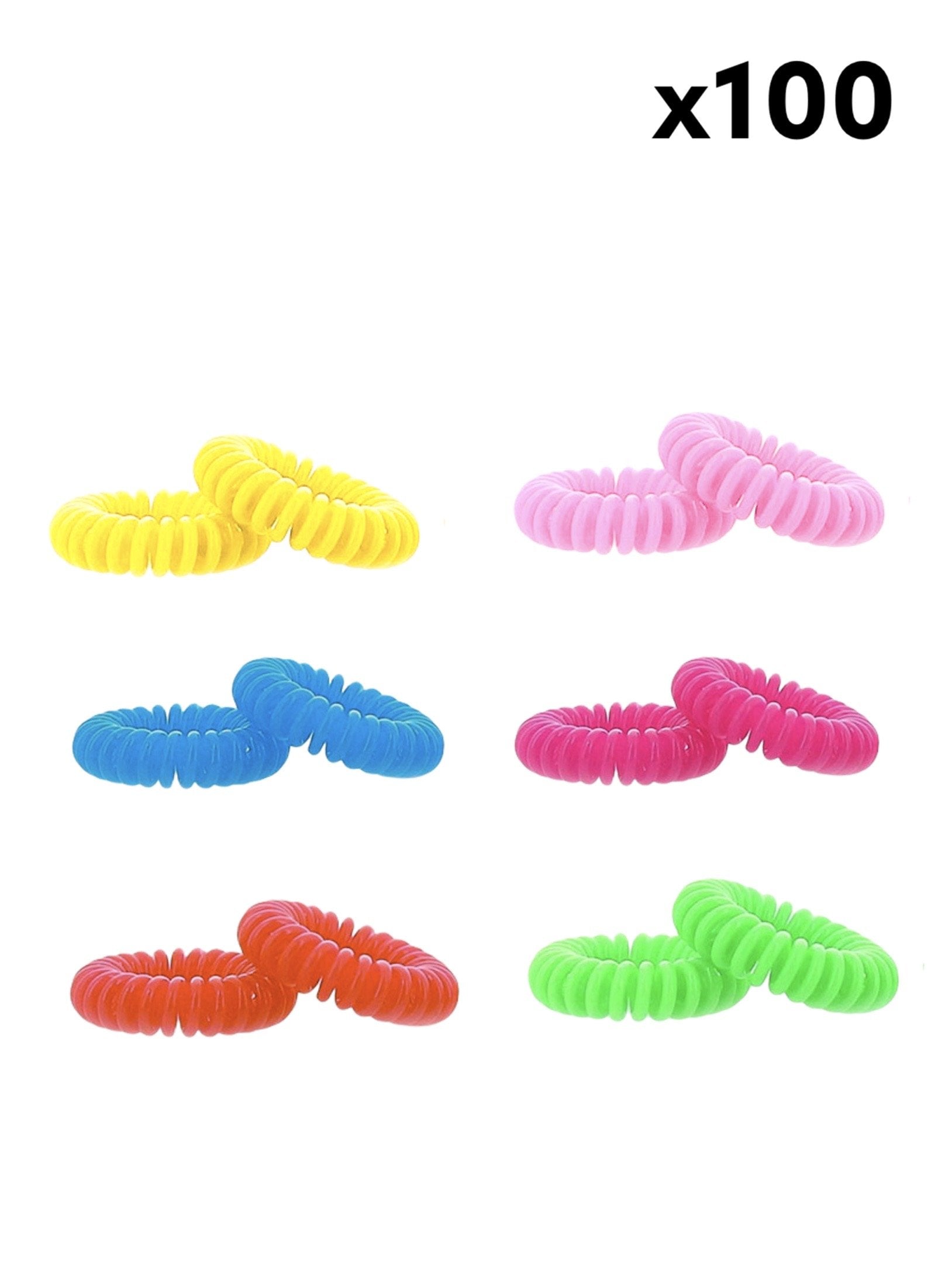 Élastiques cheveux spirales couleur (x100) 0,09€/unité | Grossiste-pro