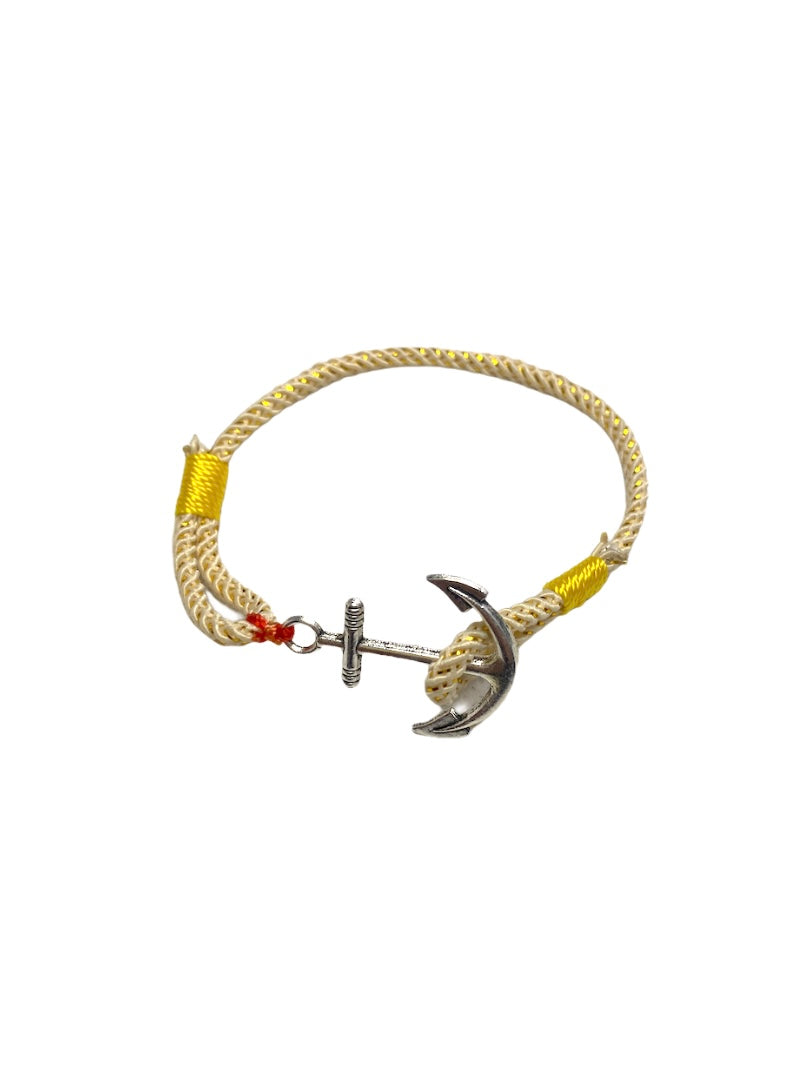 Bracelet ancre fil beige (x6)
