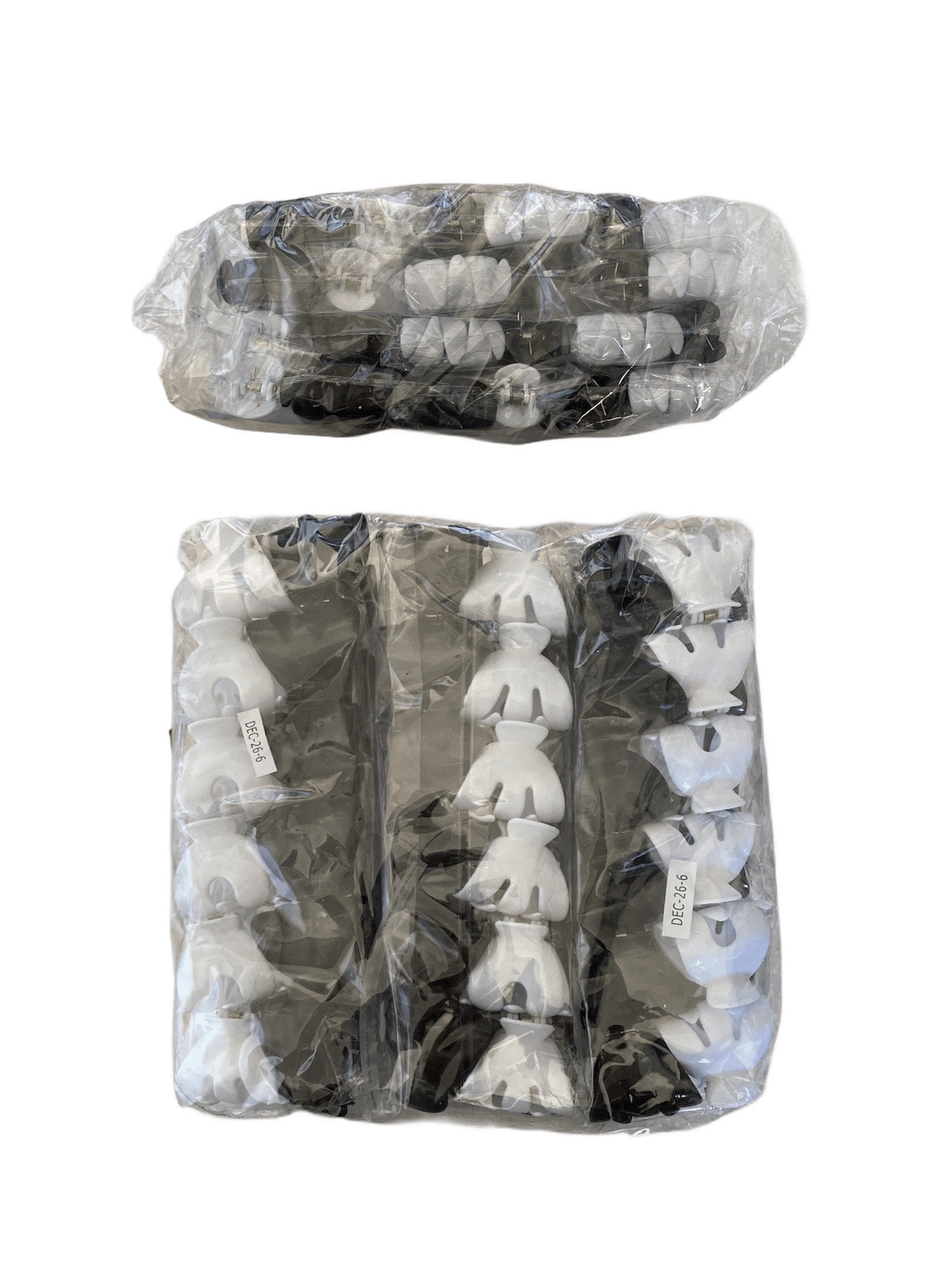 LOT DE 6 PAQUETS - petites Pinces crabes cheveux noir et blanc (x12) 2,50€/paquet | Grossiste-pro