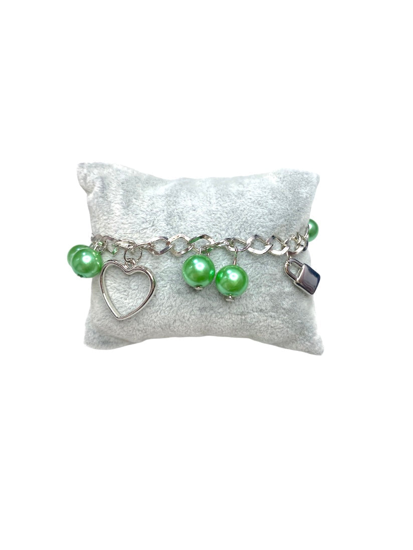 Bracelet fantaisie charms coeur #BF14 (x6)