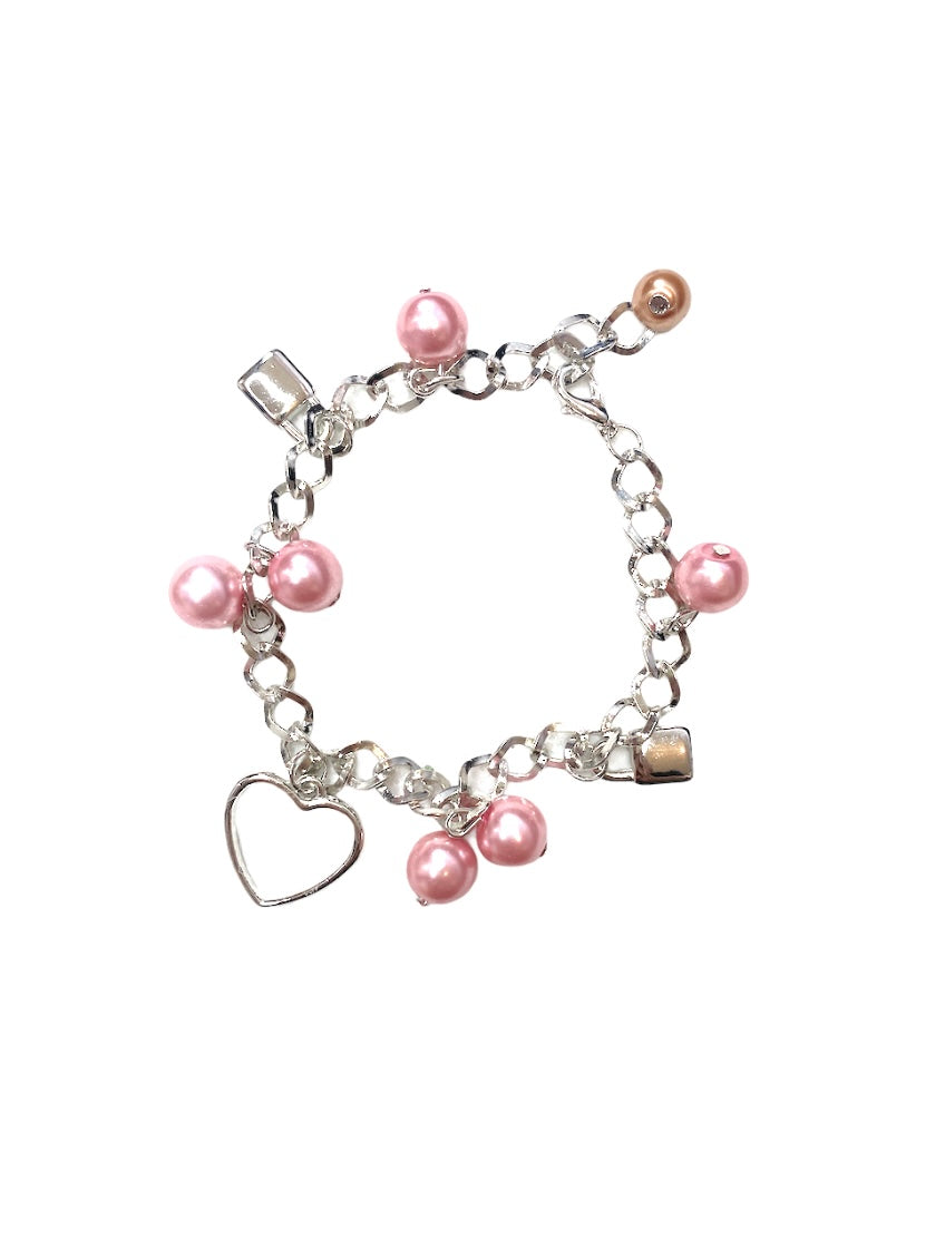 Bracelet fantaisie charms coeur #BF14 (x6)